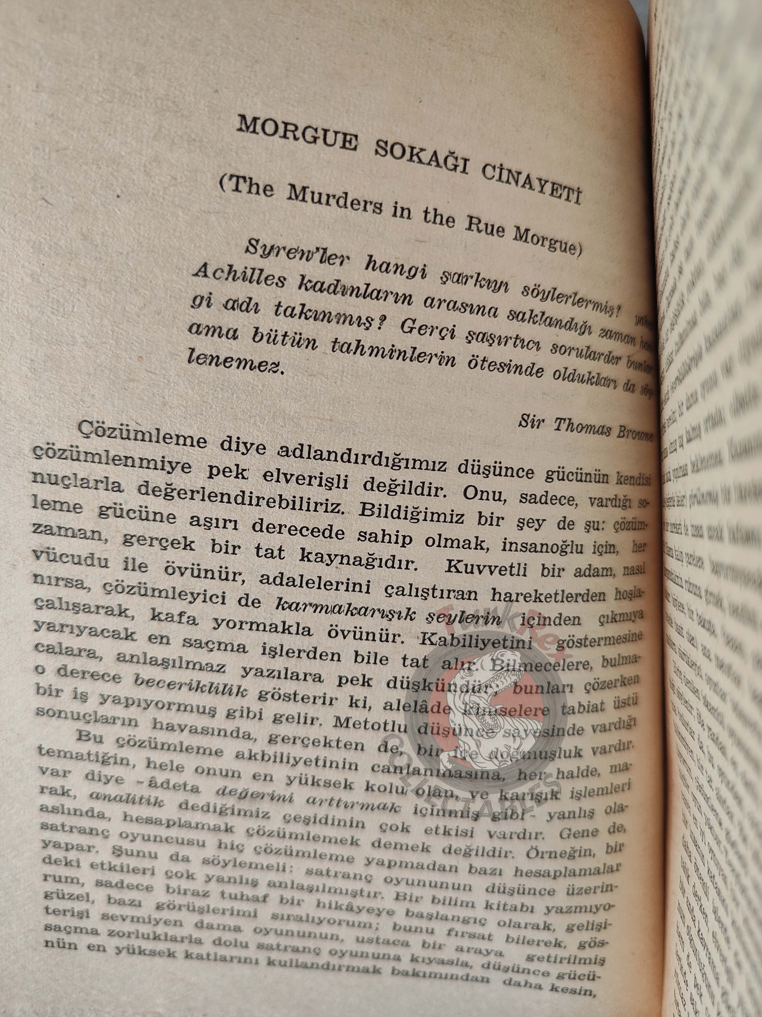 Edgar Allan Poe – The Murders in the Rue Morgue 1962 Turkish Book Turkey