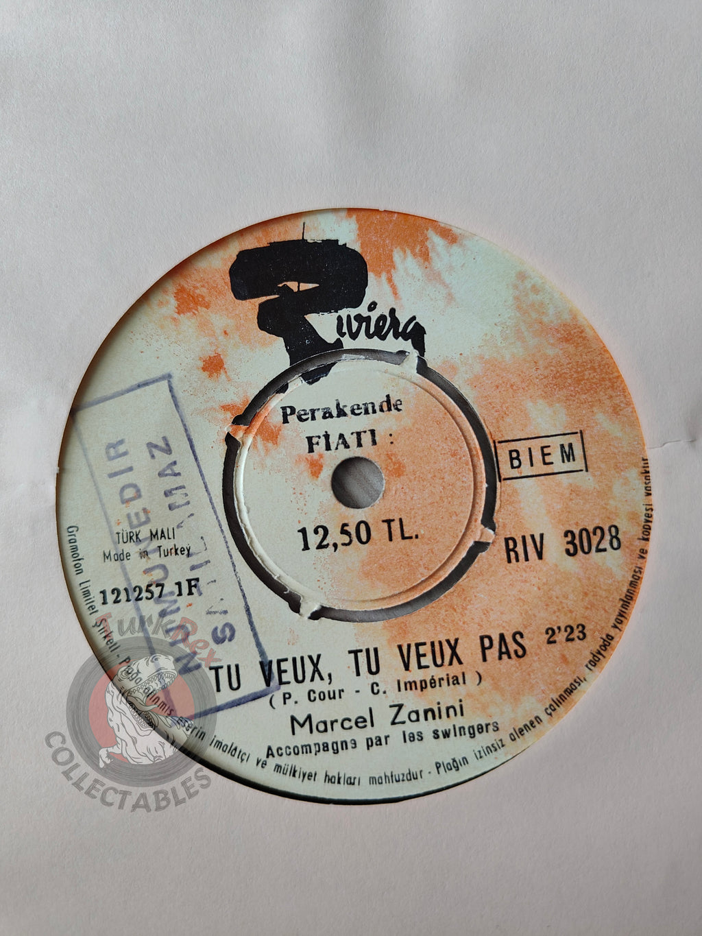 Marcel Zanini – Tu Veux, Tu Veux Pas 7" Promo Turkish Pressing Vinyl Turkey Edition