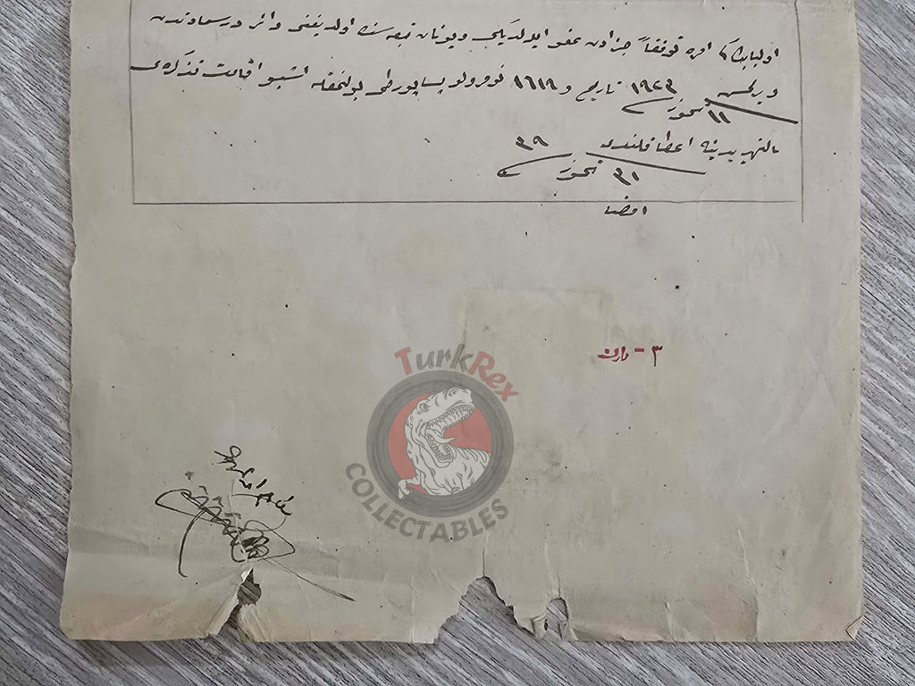 Ottoman Residence Permit for a Greek Citizen 1916 Istanbul Document Rum Greece Galata Wine Depot