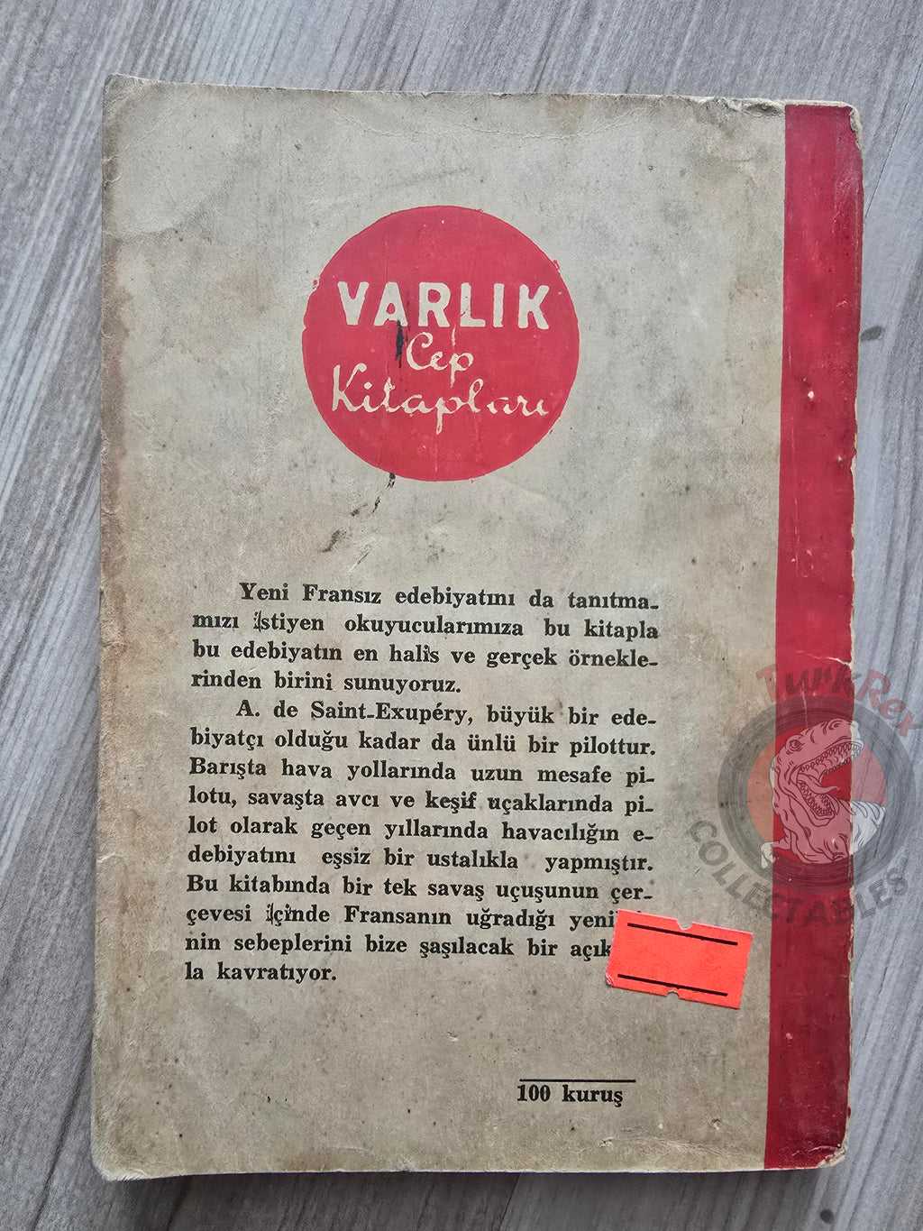Antoine de Saint-Exupéry –  War Pilot 1954 Turkish Book Turkey