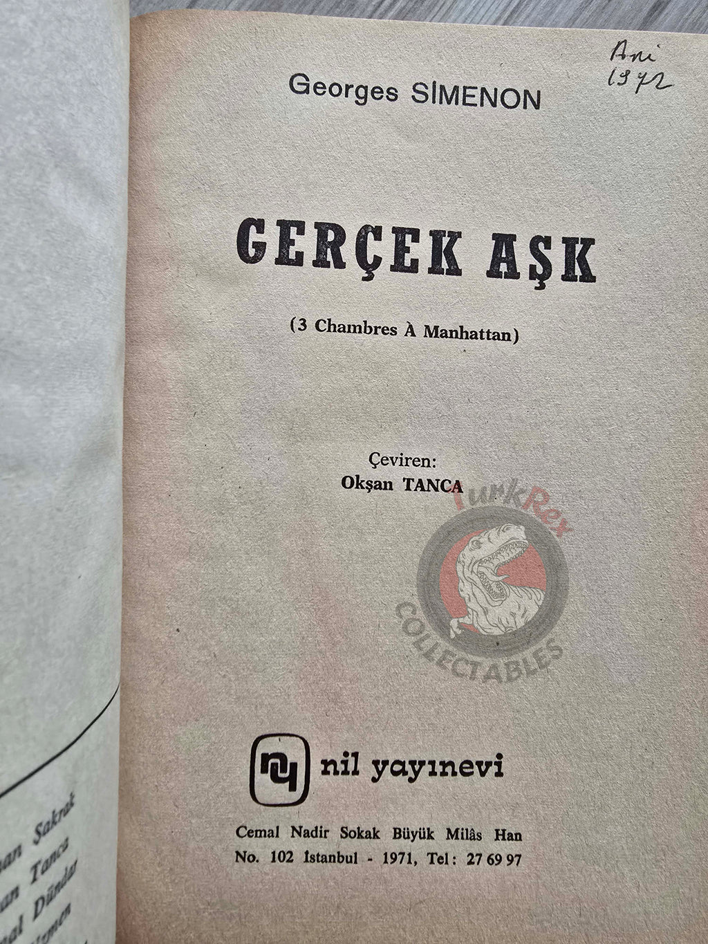 Georges Simenon – Three Bedrooms in Manhattan 1971 1st HC/DJ Turkish Book Turkey
