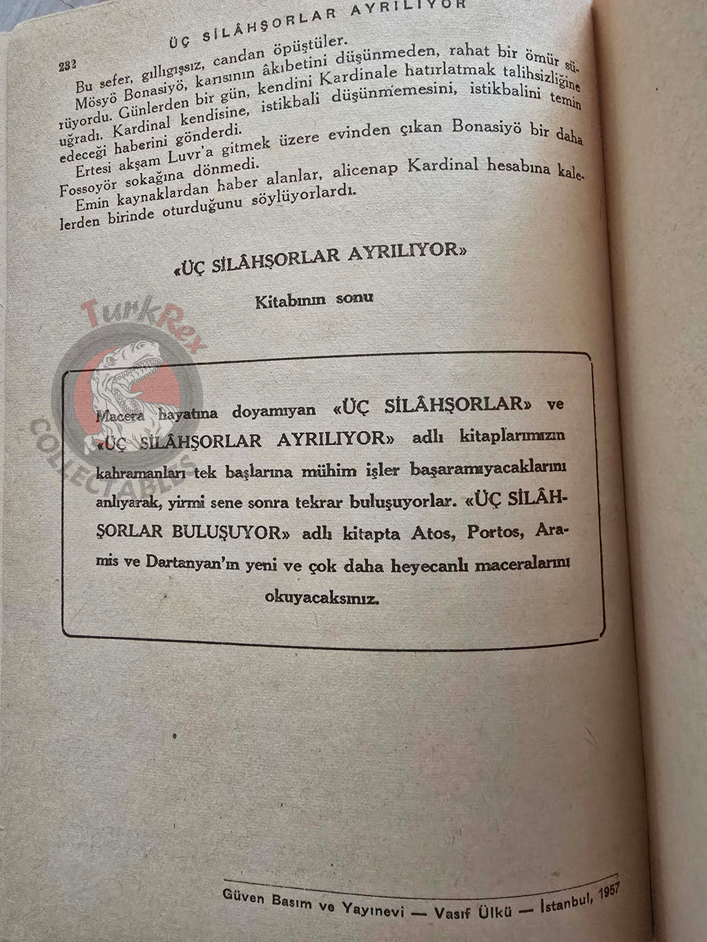 Alexandre Dumas – The Three Musketeers: Ten Years Later 1957 Turkish Book Turkey