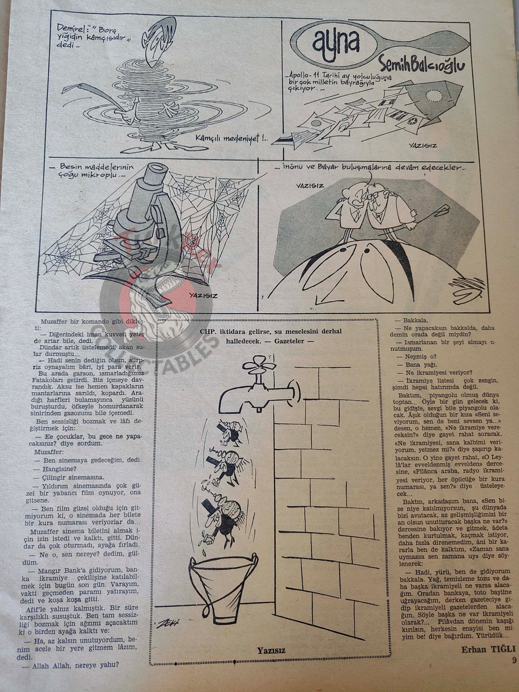 Akbaba 1969 Votes on the Moon: Apollo 11 Turkish Magazine Turkey Space 12 USA