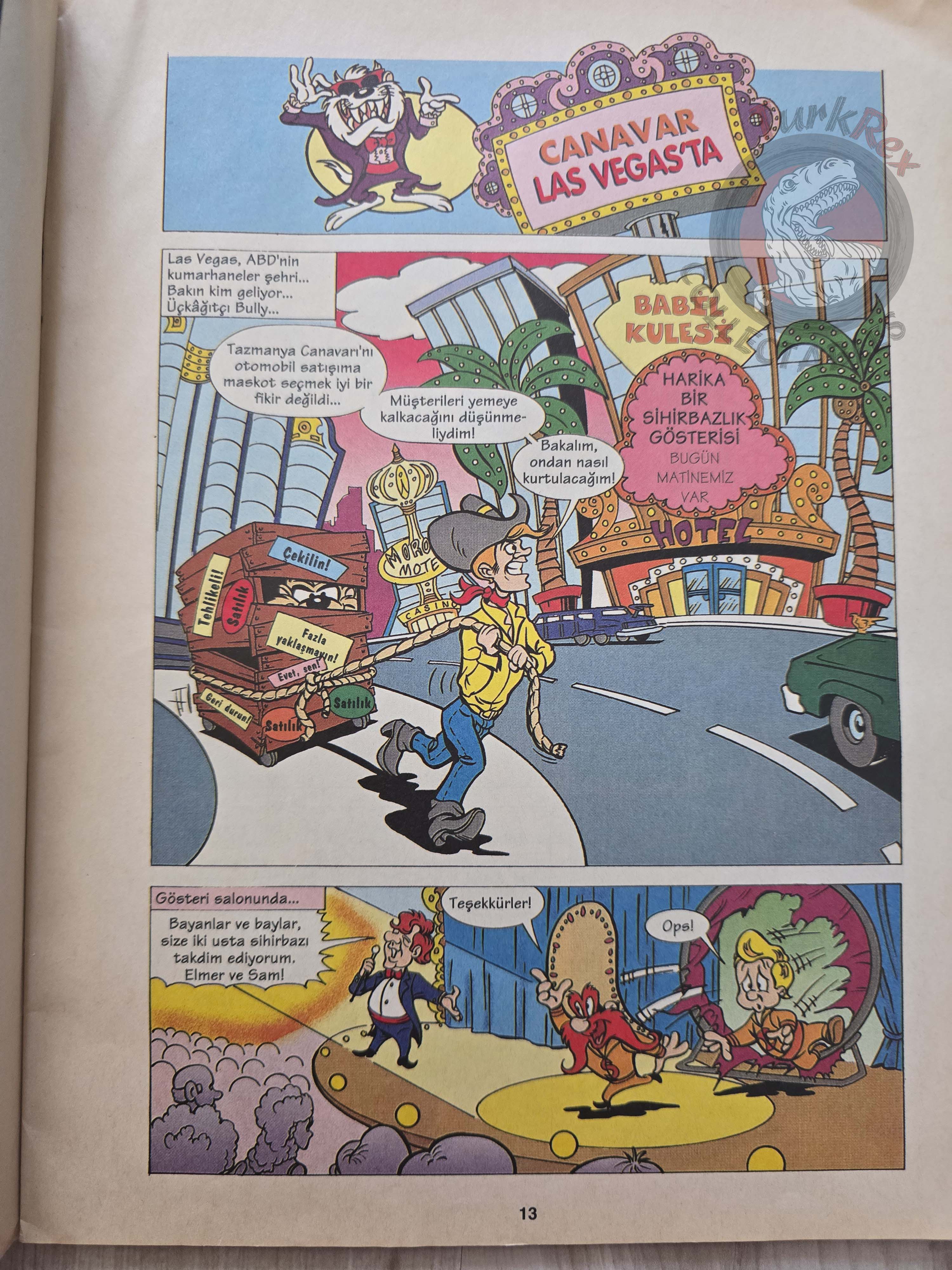 Tazmanian Devil - Bugs Bunny Looney Tunes 1999 Turkish Comic Turkey Warner Bros