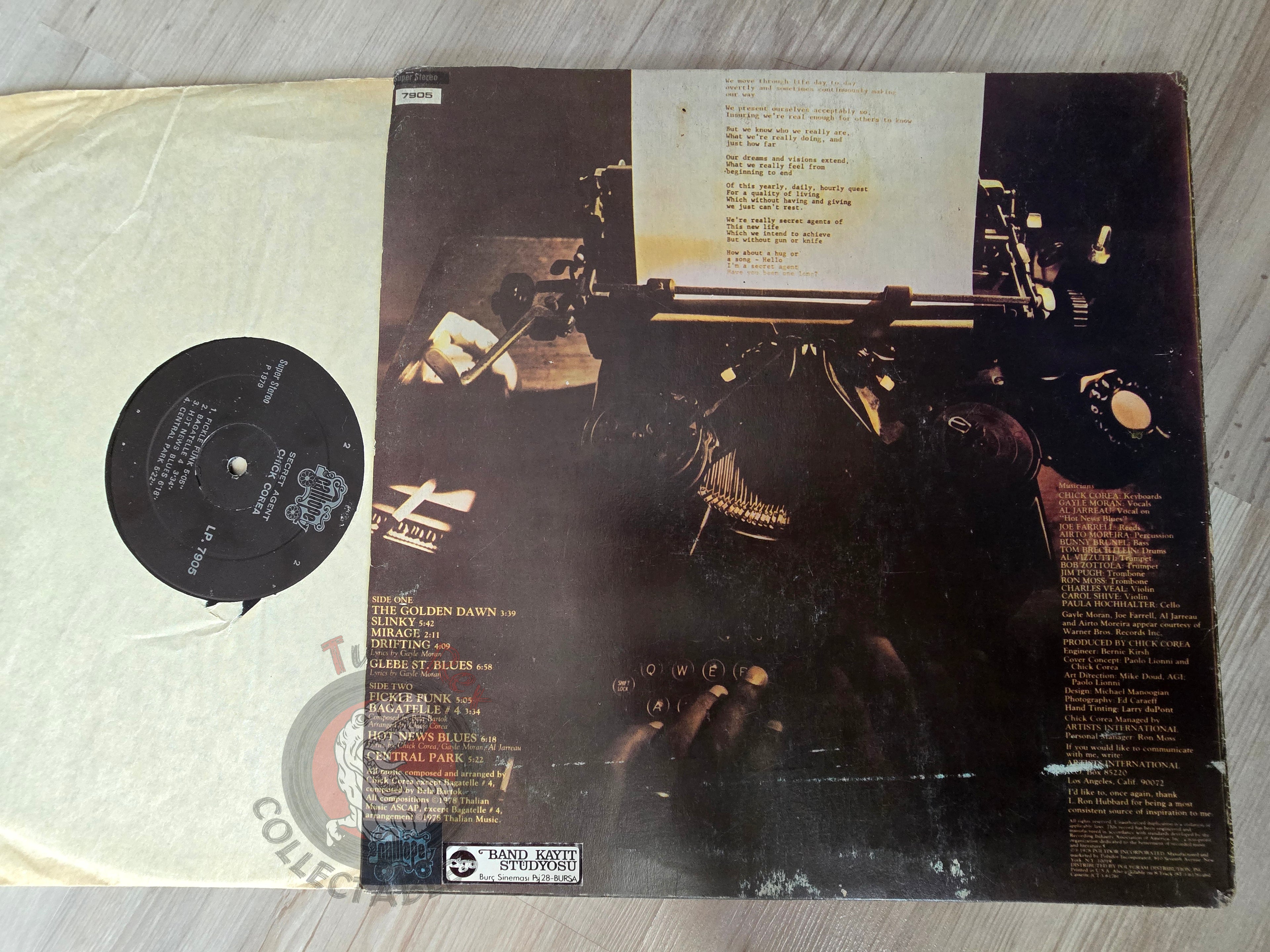 Chick Corea – Secret Agent Turkish Pressing Vinyl Turkey Edition