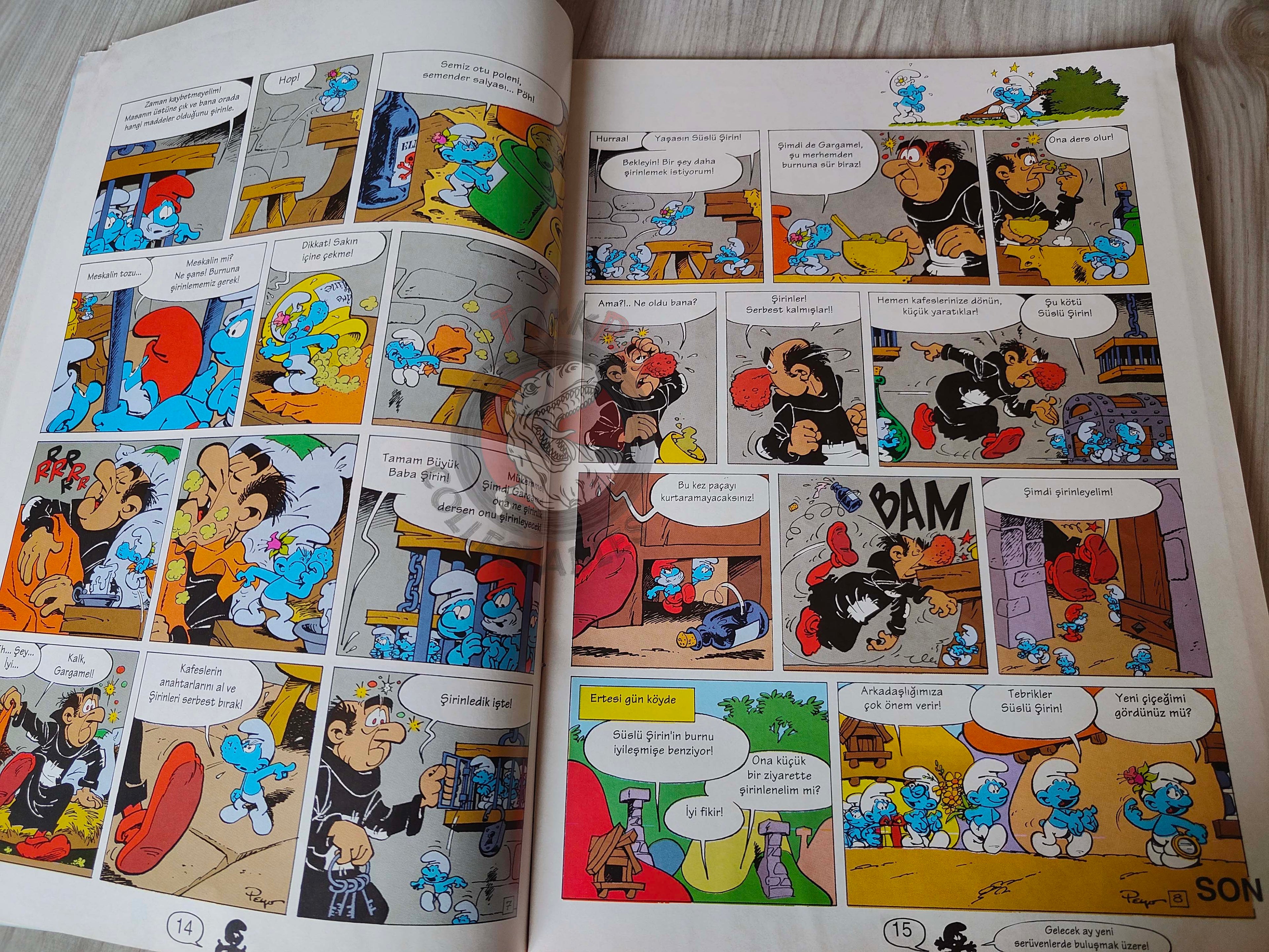 The Smurfs #17 1996 Turkish Comic Magazine Turkey Schtroumpf Pierrot et la lampe