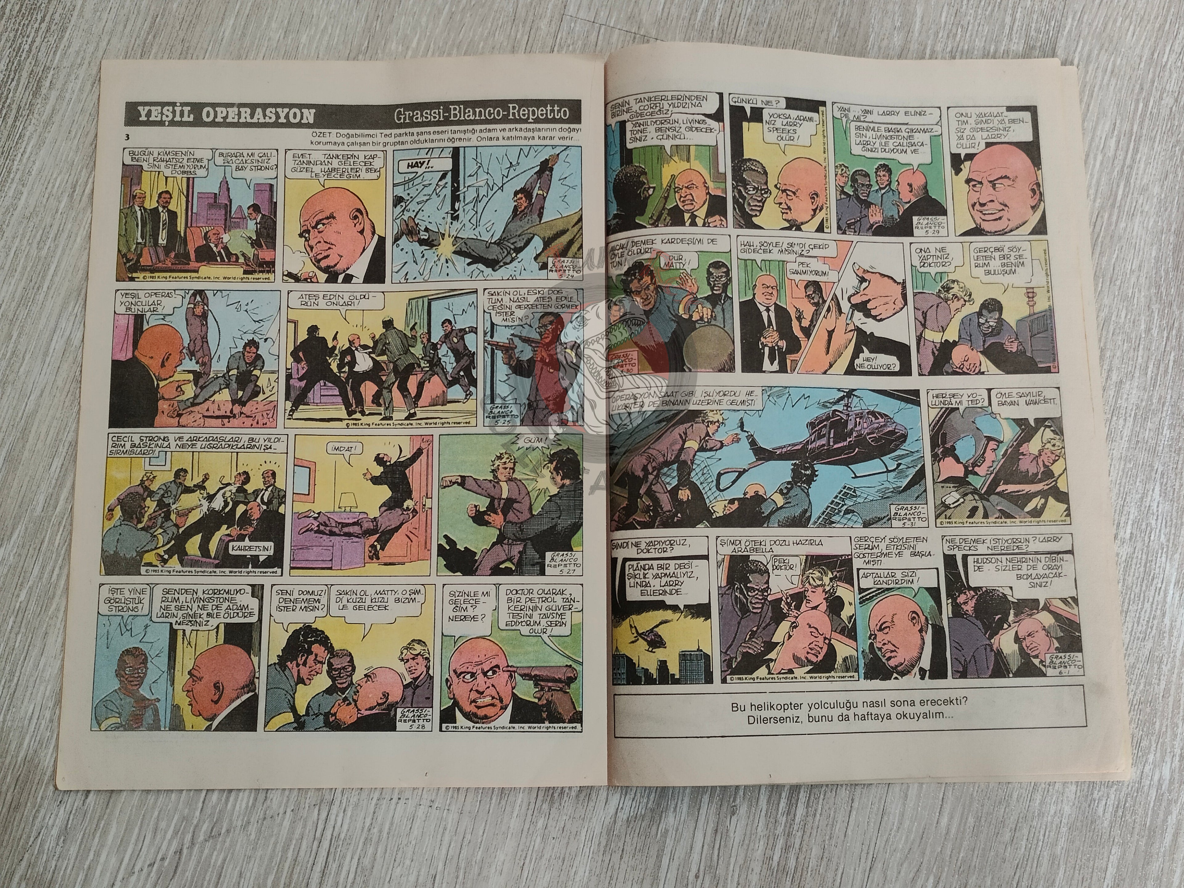 Milliyet Çizgi Roman #3 1988 Turkish Comic Turkey Belle Star Mr. Abernathy Green Force Five