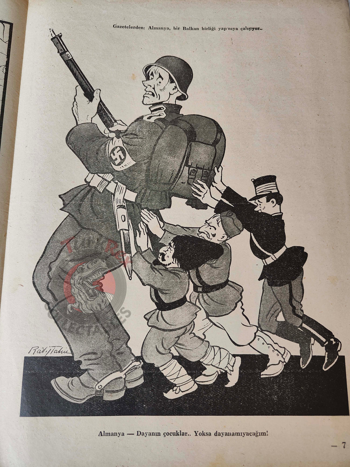 Akbaba 1943 Humor Magazine Turkish Turkey Germany Russia WW2 era Japan Bulgaria