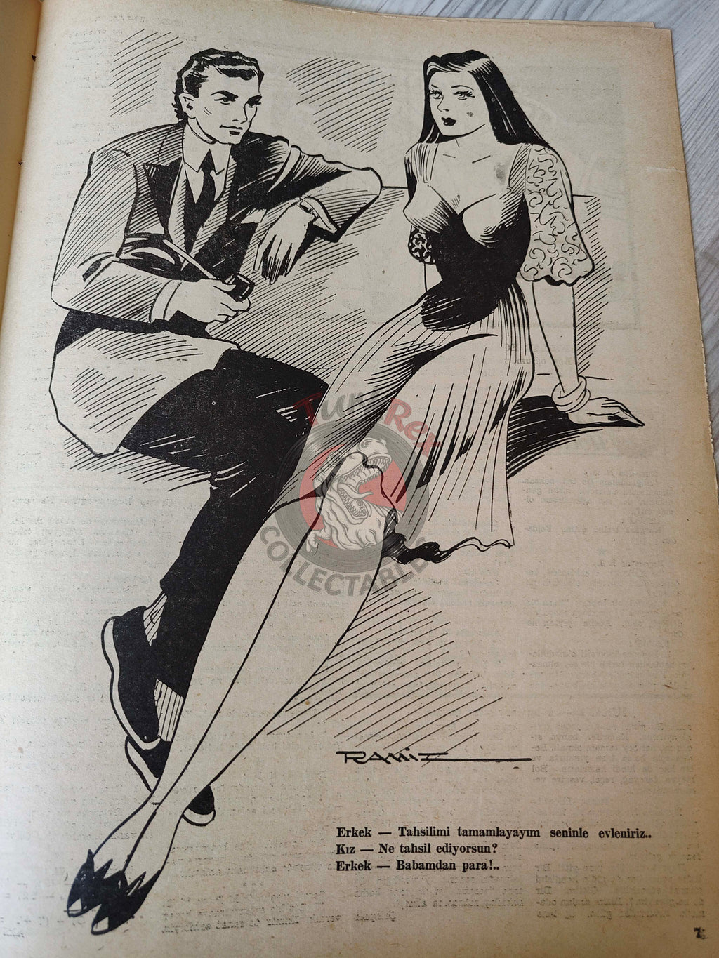 Karikatür 1945 Humor Magazine Turkish Turkey Germany Melts Under Fire WW2 era Japan Uncle Sam