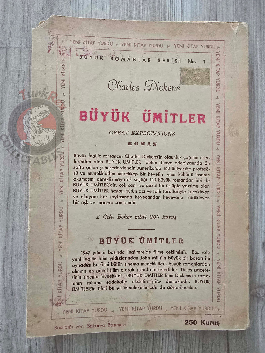 Charles Dickens – Great Expectations 1947 1st Turkish Book Turkey