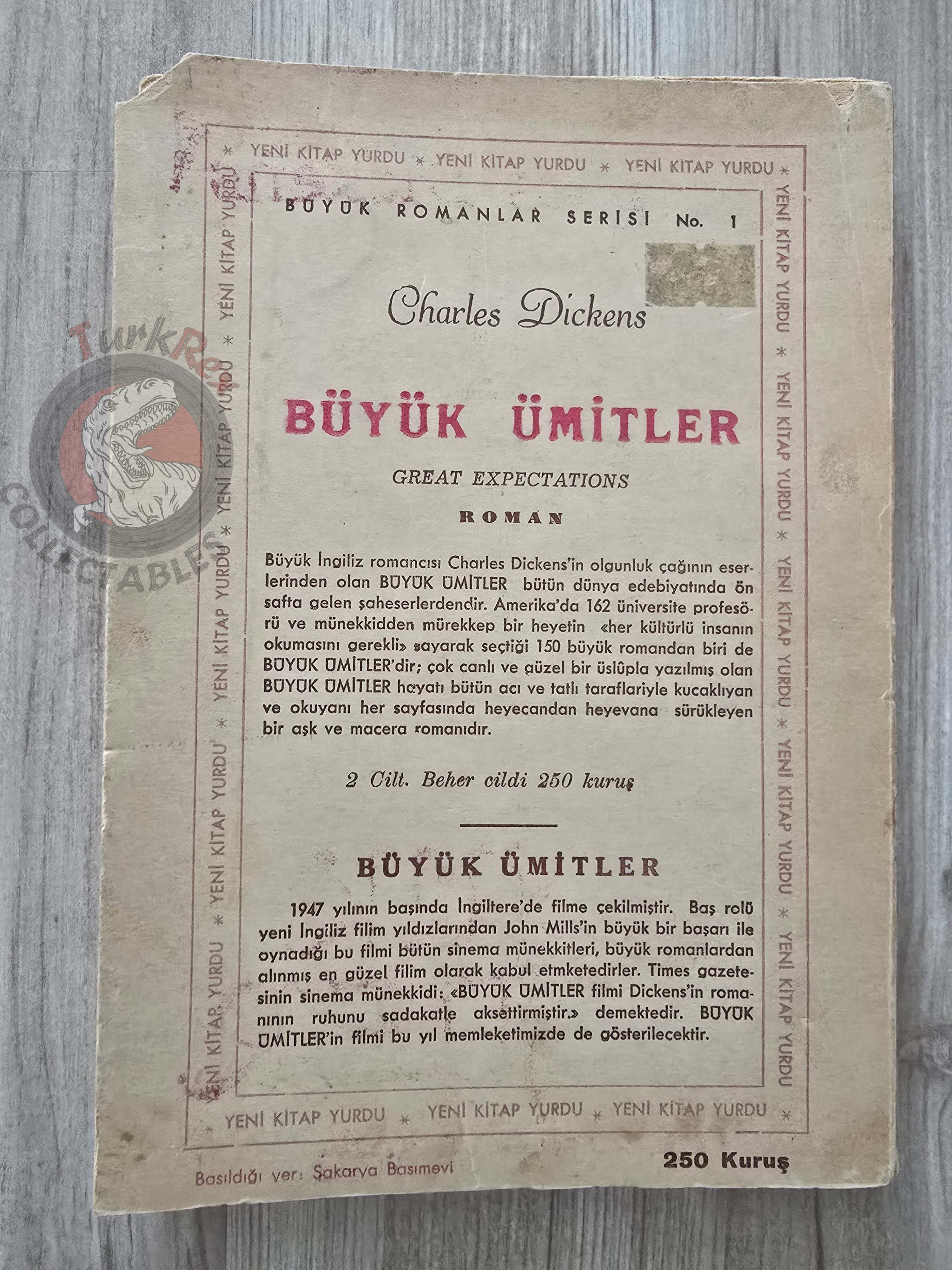 Charles Dickens – Great Expectations 1947 1st Turkish Book Turkey