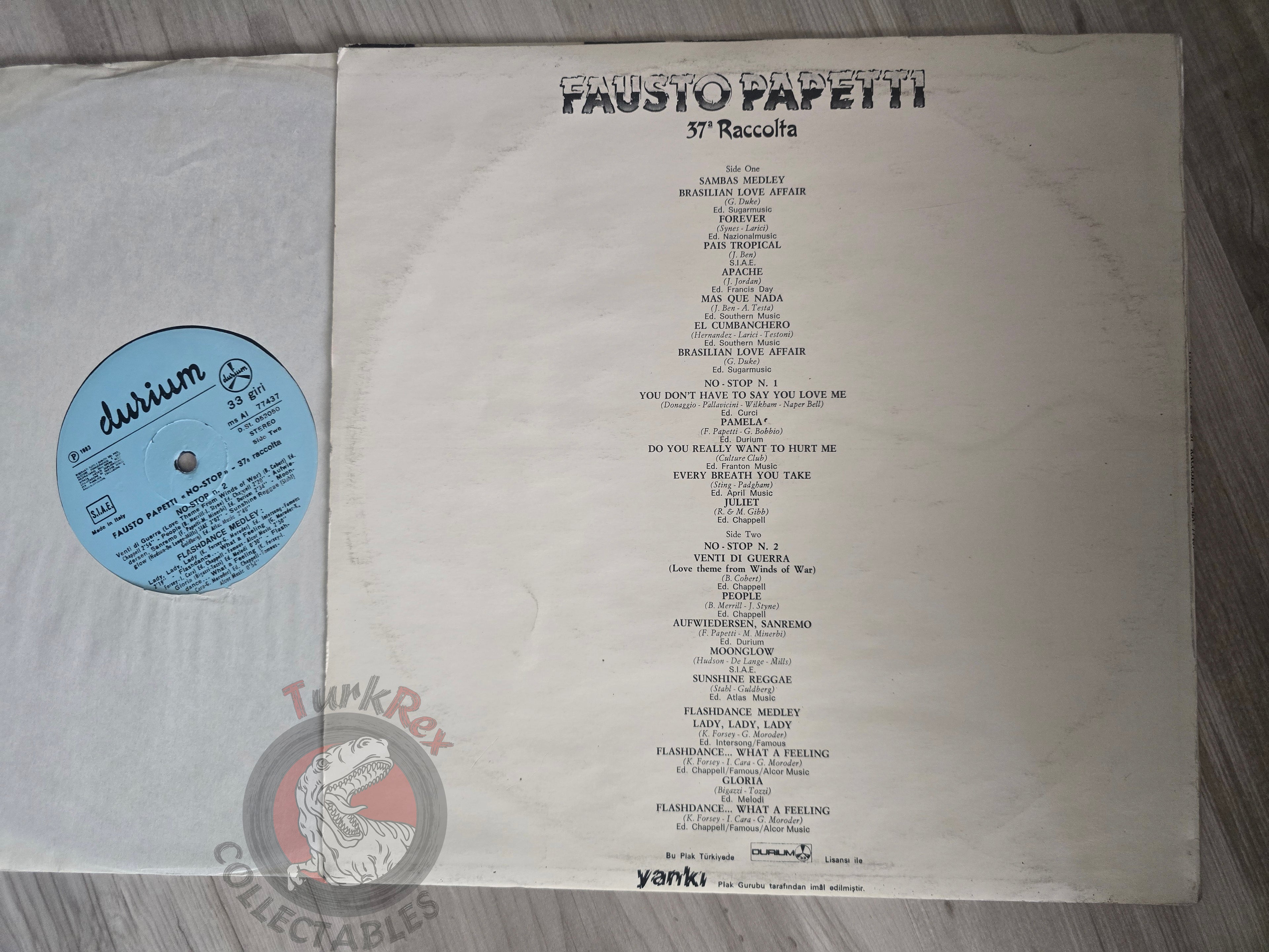 Fausto Papetti – 37a Raccolta Turkish Pressing Vinyl Turkey Edition
