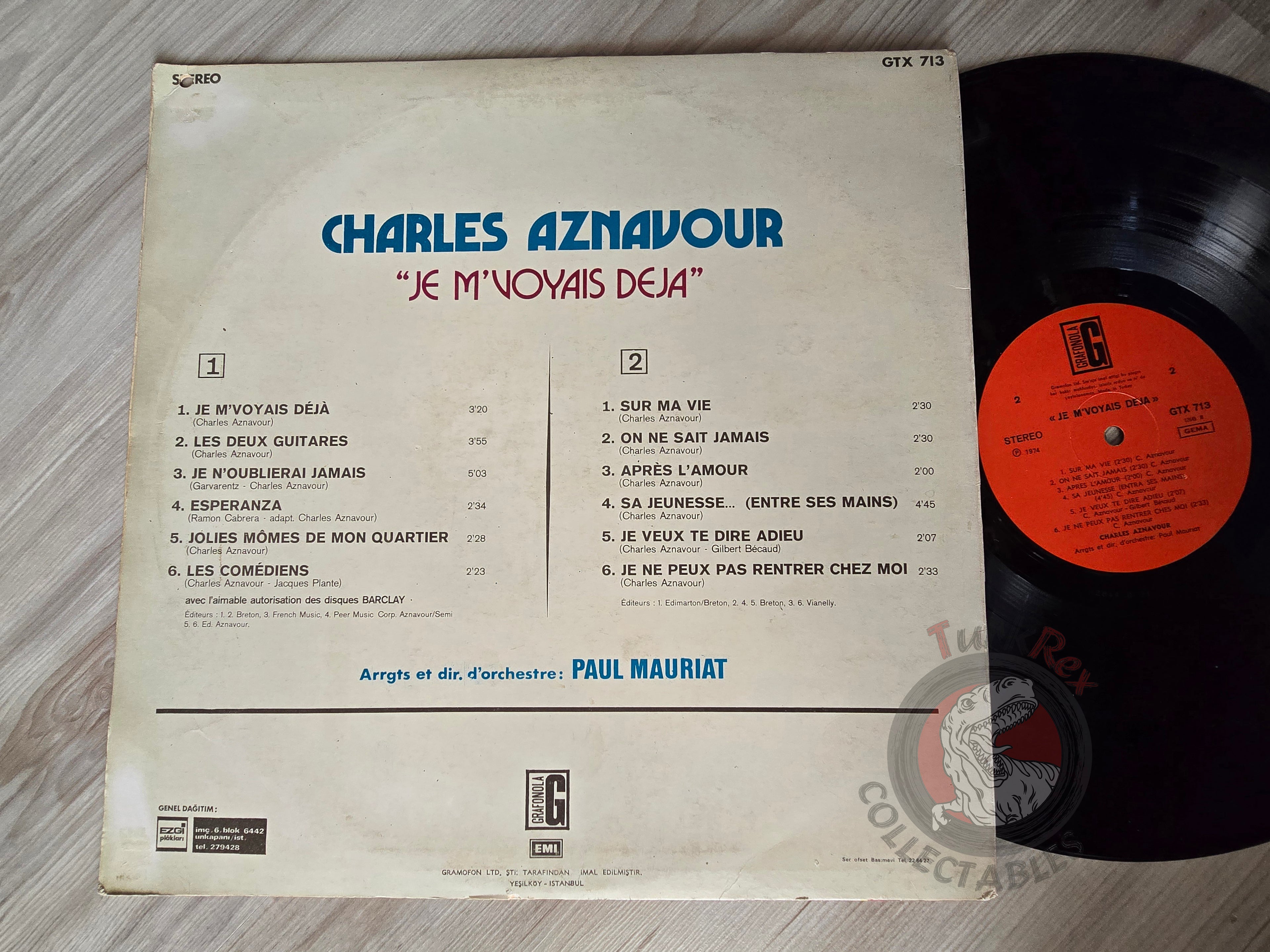 Charles Aznavour – Je M'Voyais Deja Turkish Pressing Vinyl Turkey Edition