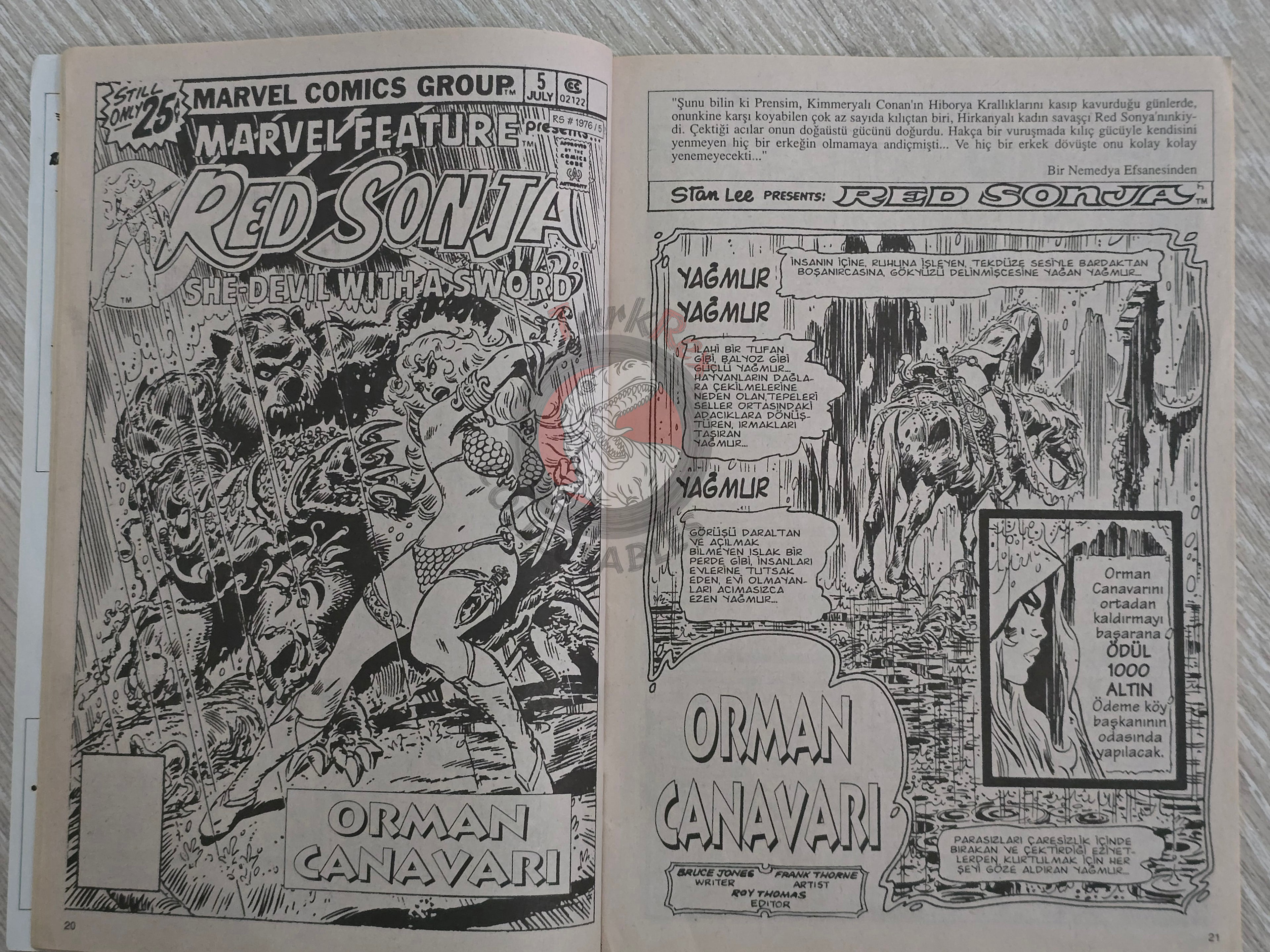 Red Sonja #4 2000 Turkish Comic Turkey Marvel Feature #4 #5 #6 Conan the Barbarian #67