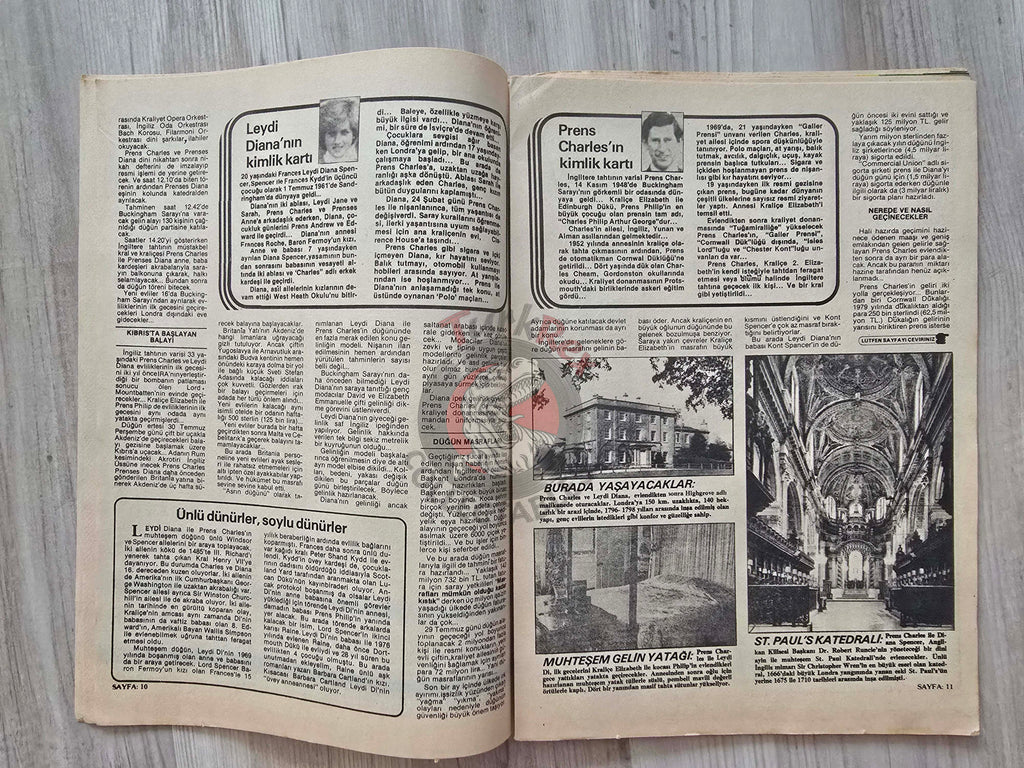 Turkish Magazine 8. Gün Turkey 1981 Princess Diana and Prince Charles Israel Middle East