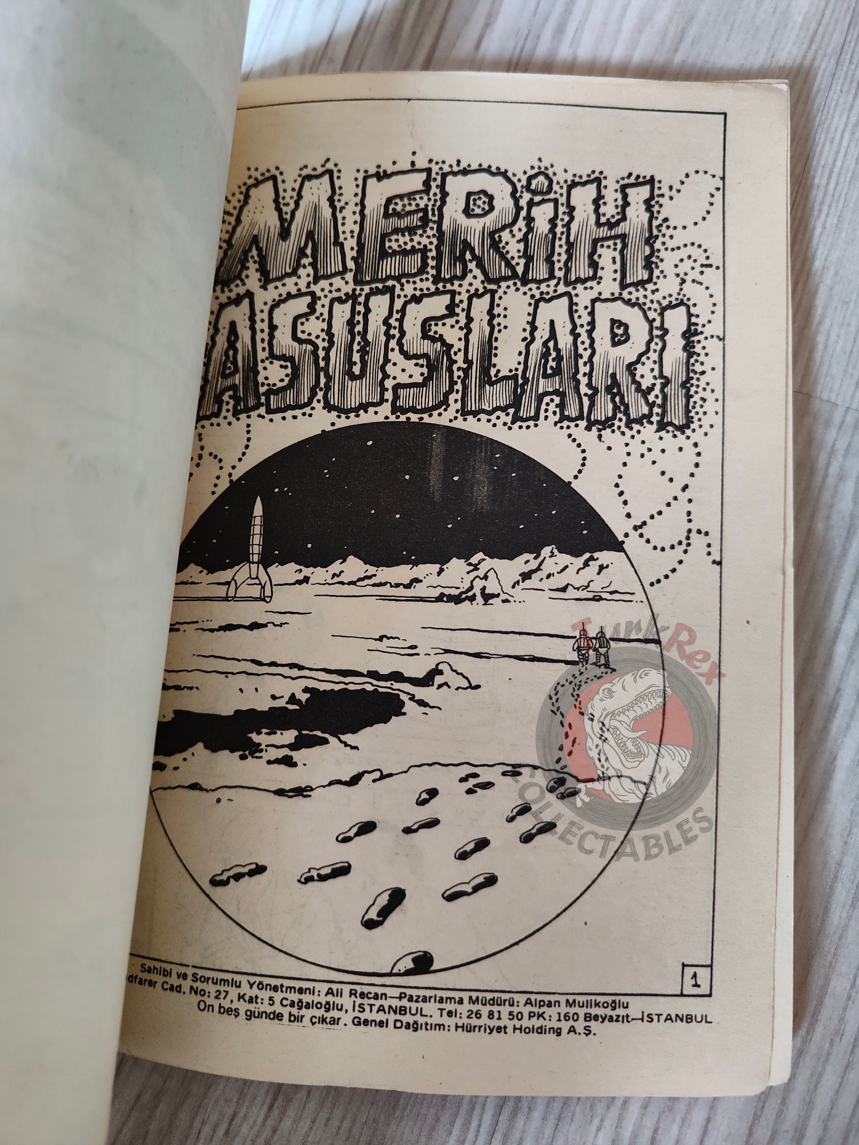 Tintin – Explorers on the Moon early 1980s Turkish Edition Comic Turkey