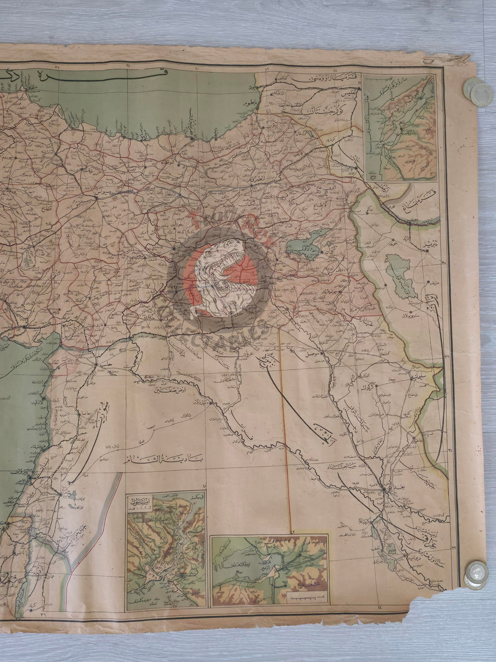 Ottoman 1926 Turkey Middle East Map Israel Palestine Lebanon Jordan Cyprus Iran