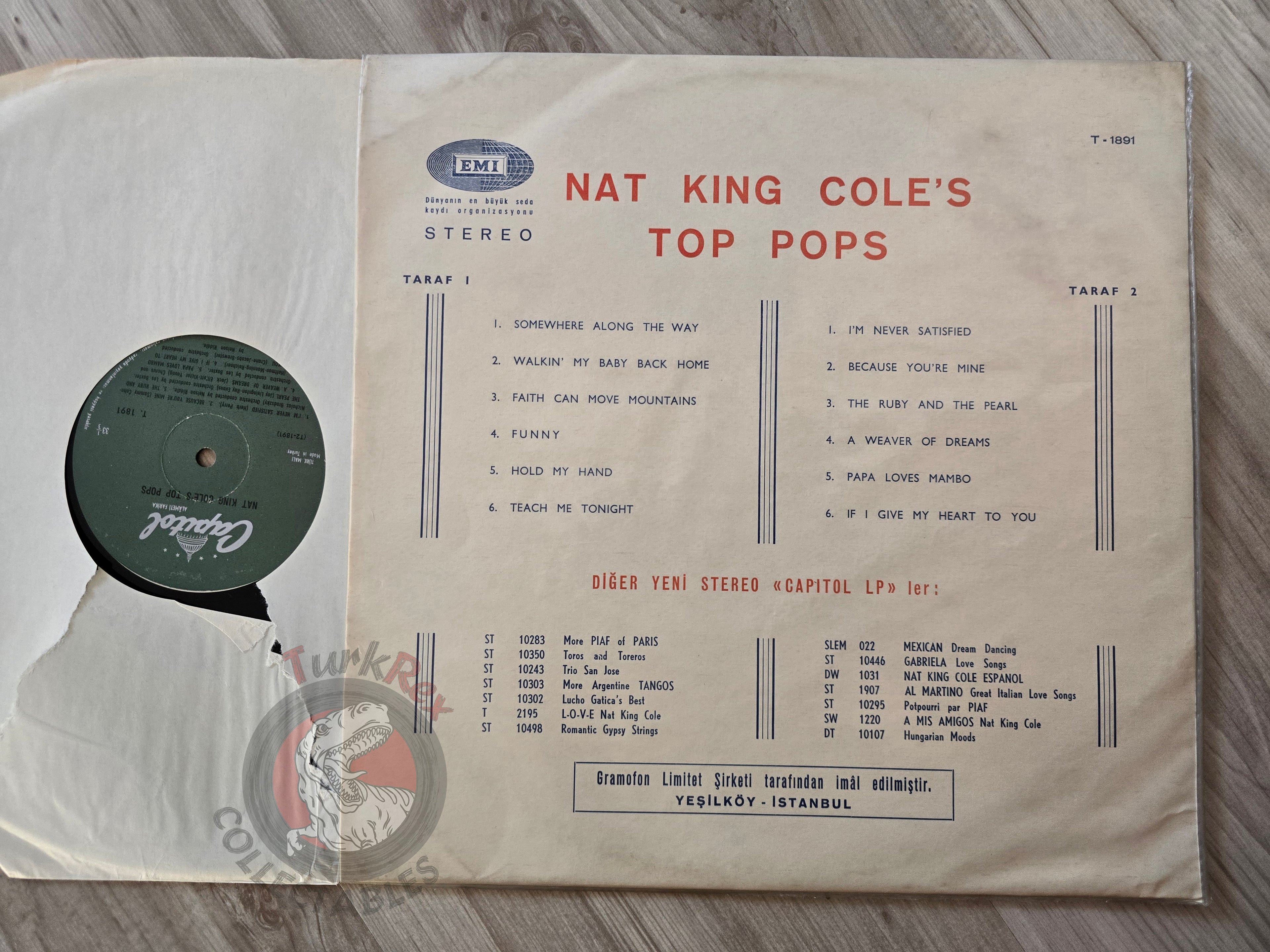 Nat King Cole – Top Pops Turkish Pressing Vinyl Turkey Edition
