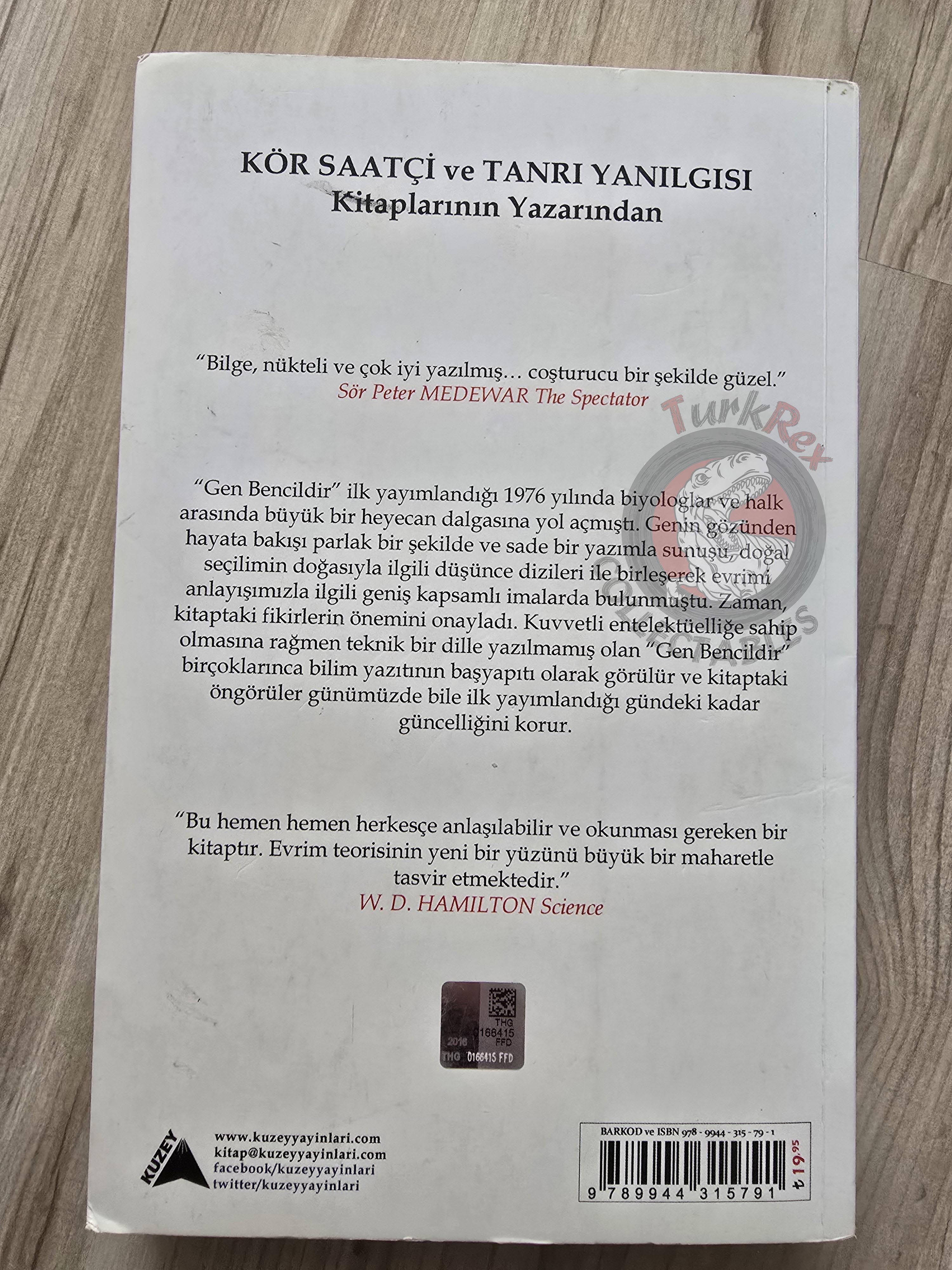 Richard Dawkins – The Selfish Gene 2016 Turkish Book Turkey