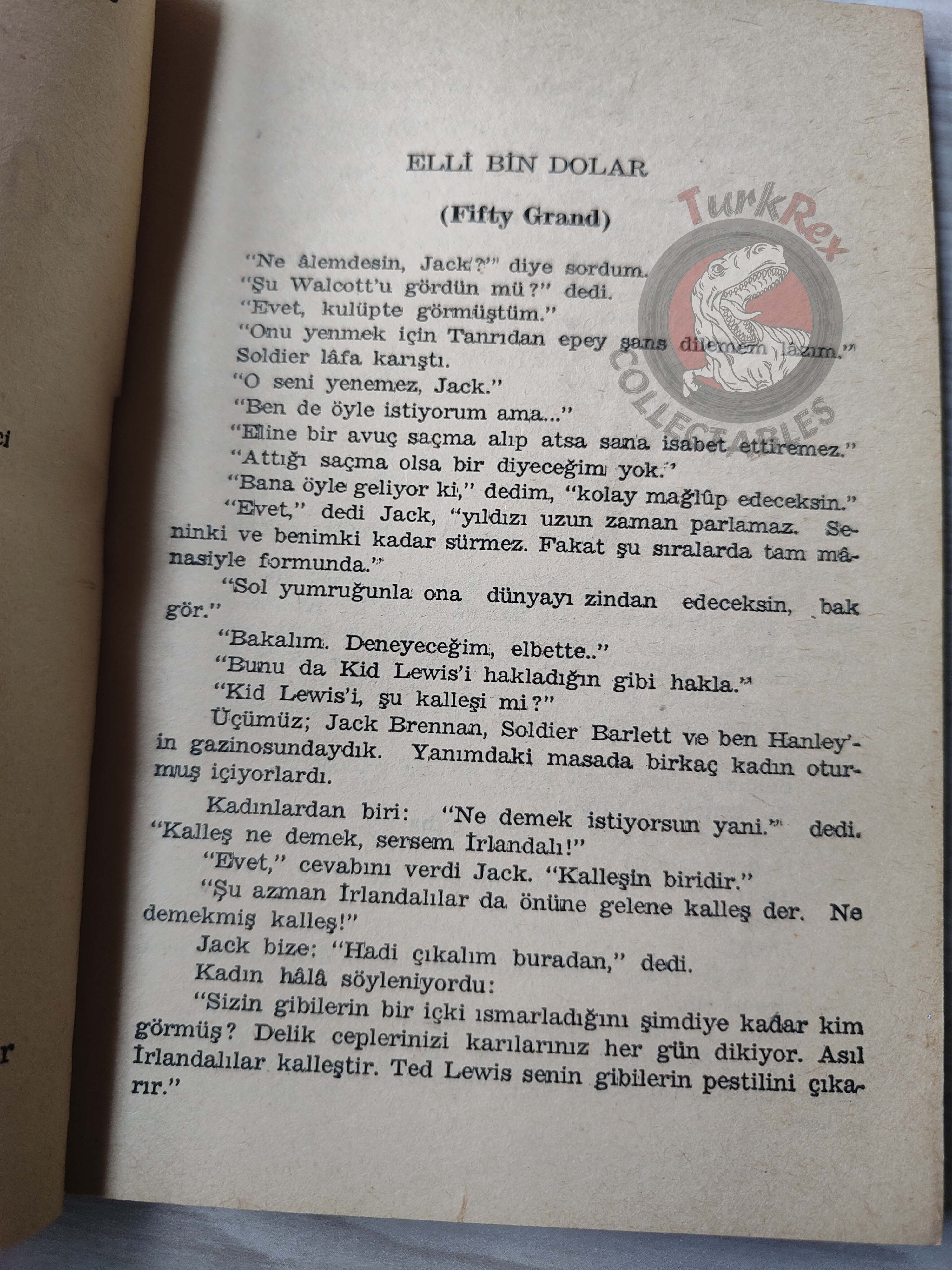 Ernest Hemingway – Fifty Grand 50 1964 Turkish Book Turkey