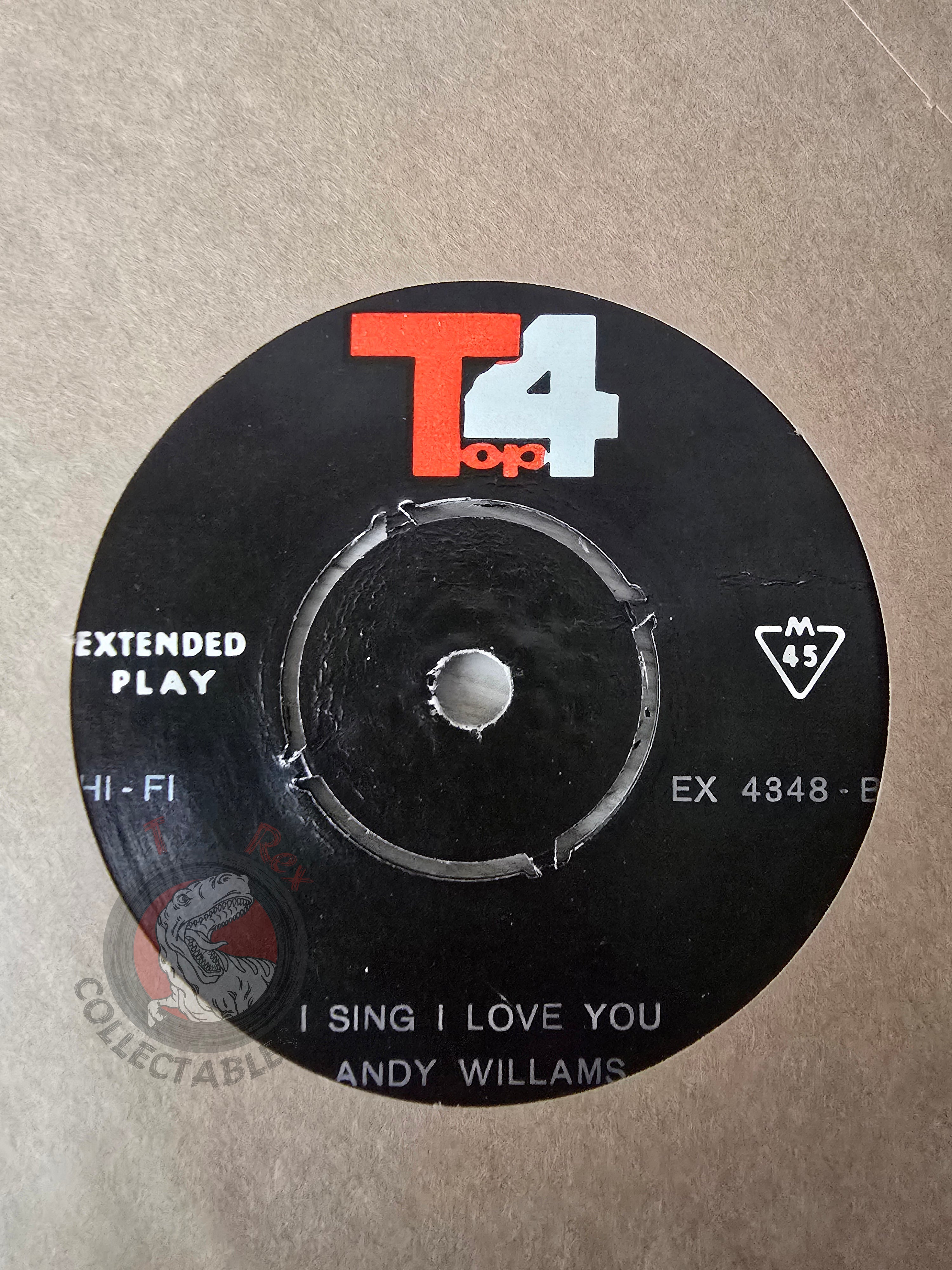 Andy Williams – Love Story 7" Iran Pressing Vinyl Iranian Edition