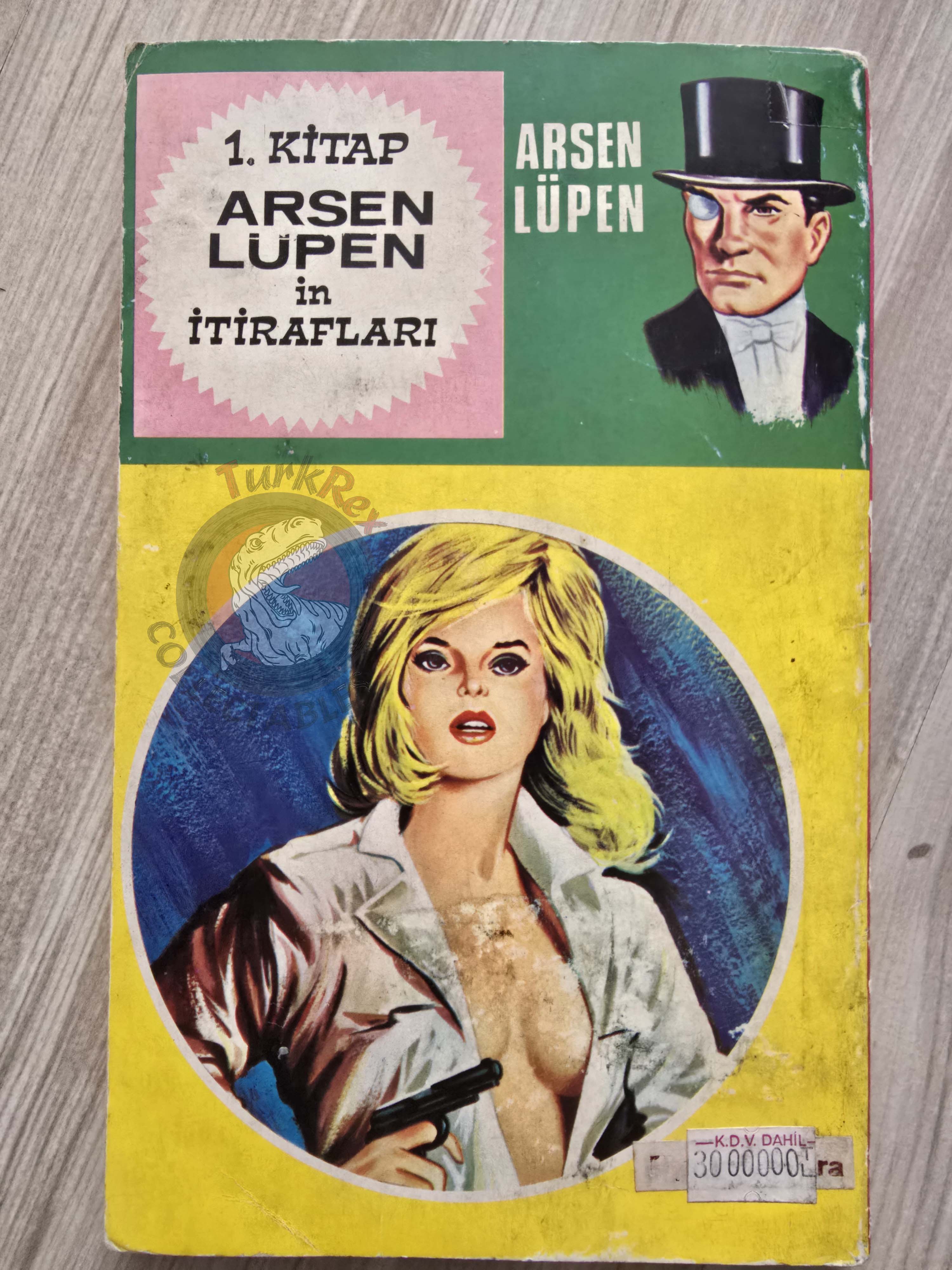 Arsène Lupin #4 La Demoiselle aux yeux verts 1972 Turkish Book Turkey Maurice Leblanc