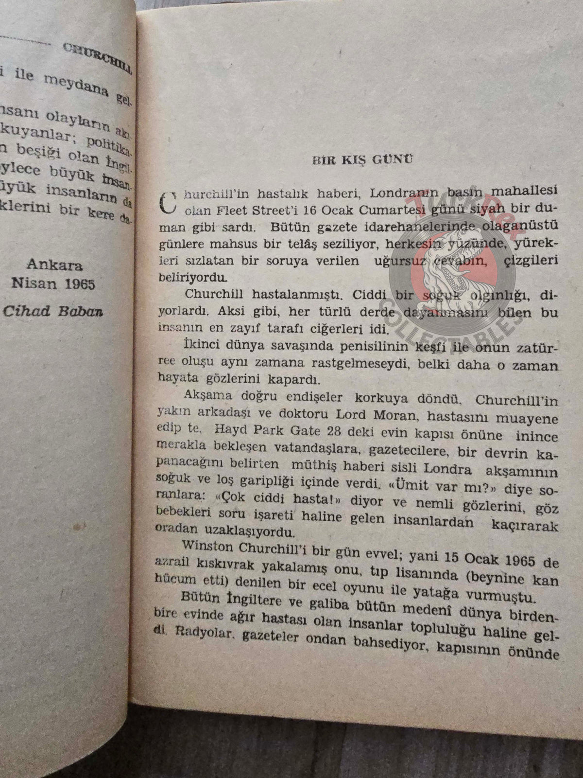 Winston Churchill Bio Book Turkish 1967 Turkey WW2 World War Two