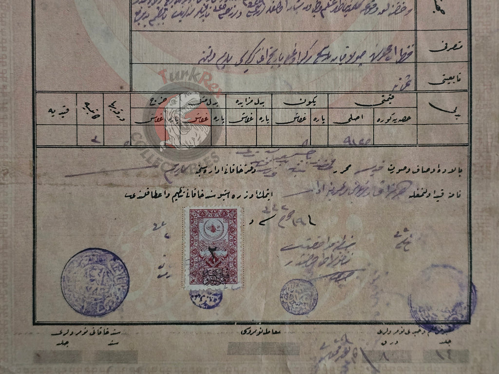 Ottoman 1913 Land Deed Field in Adana İncirlik Title Armenian Family