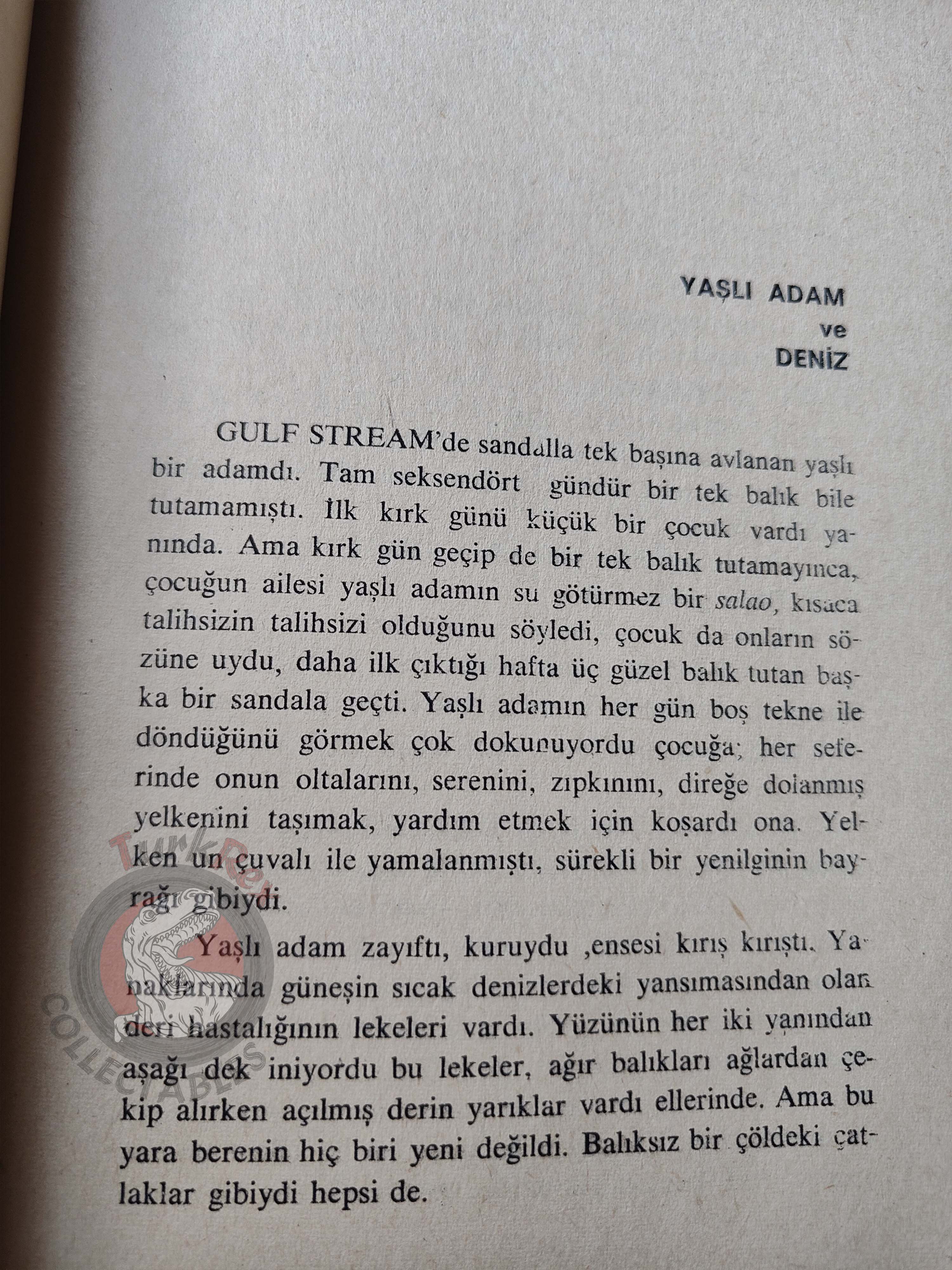 Ernest Hemingway – The Old Man and the Sea 1972 Turkish Book Turkey