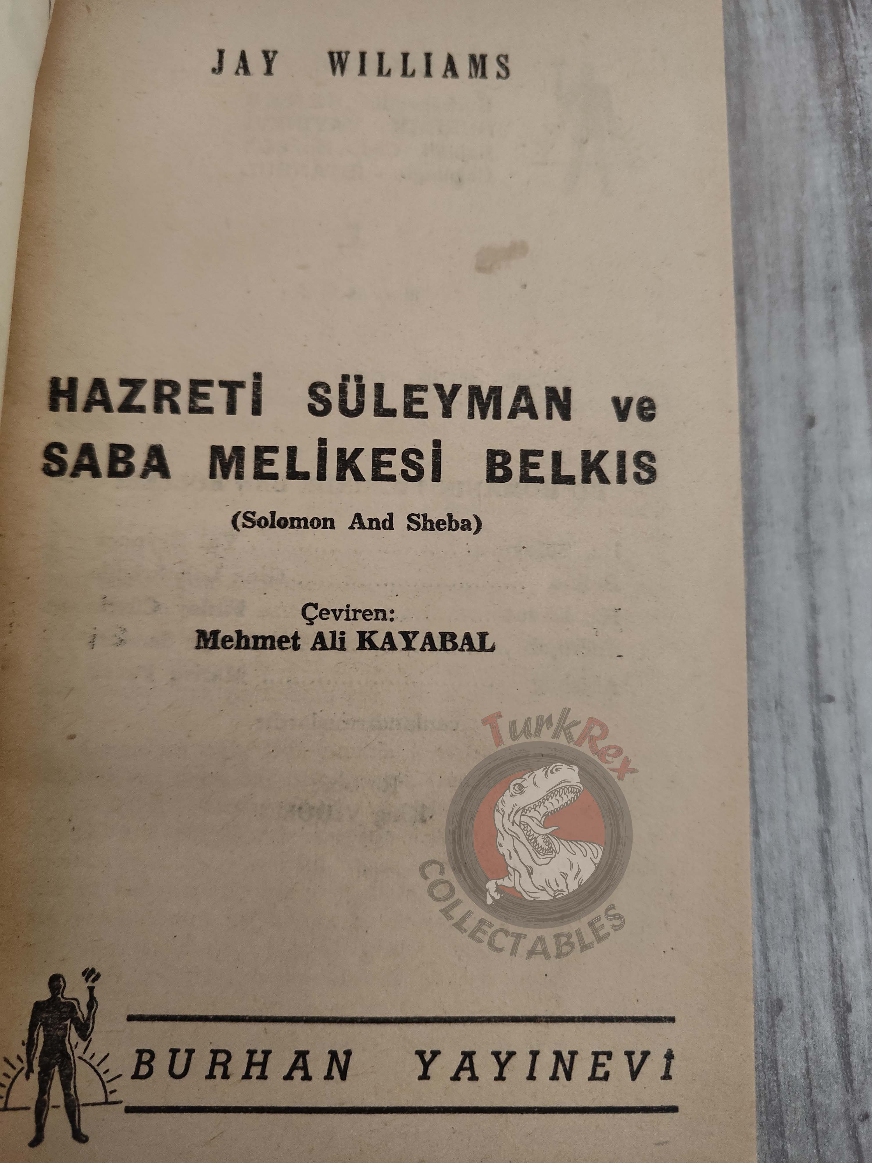 Jay Williams – Solomon and Sheba 1961 1st Turkish Book Turkey