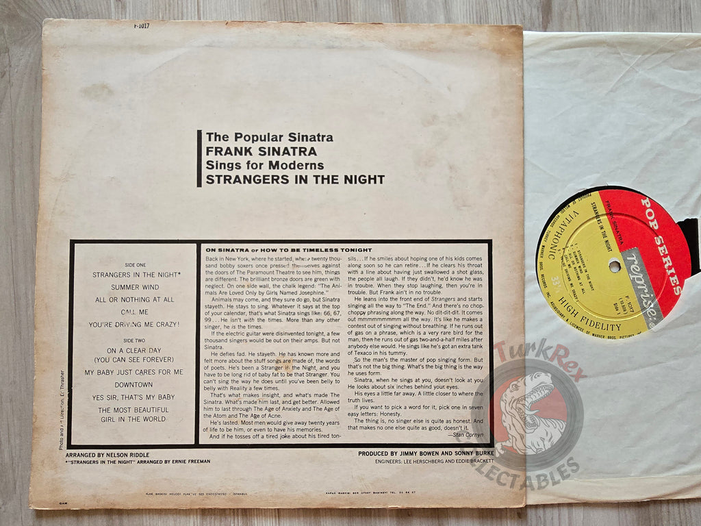 Frank Sinatra – Strangers In The Night Turkish Pressing Vinyl Turkey Edition