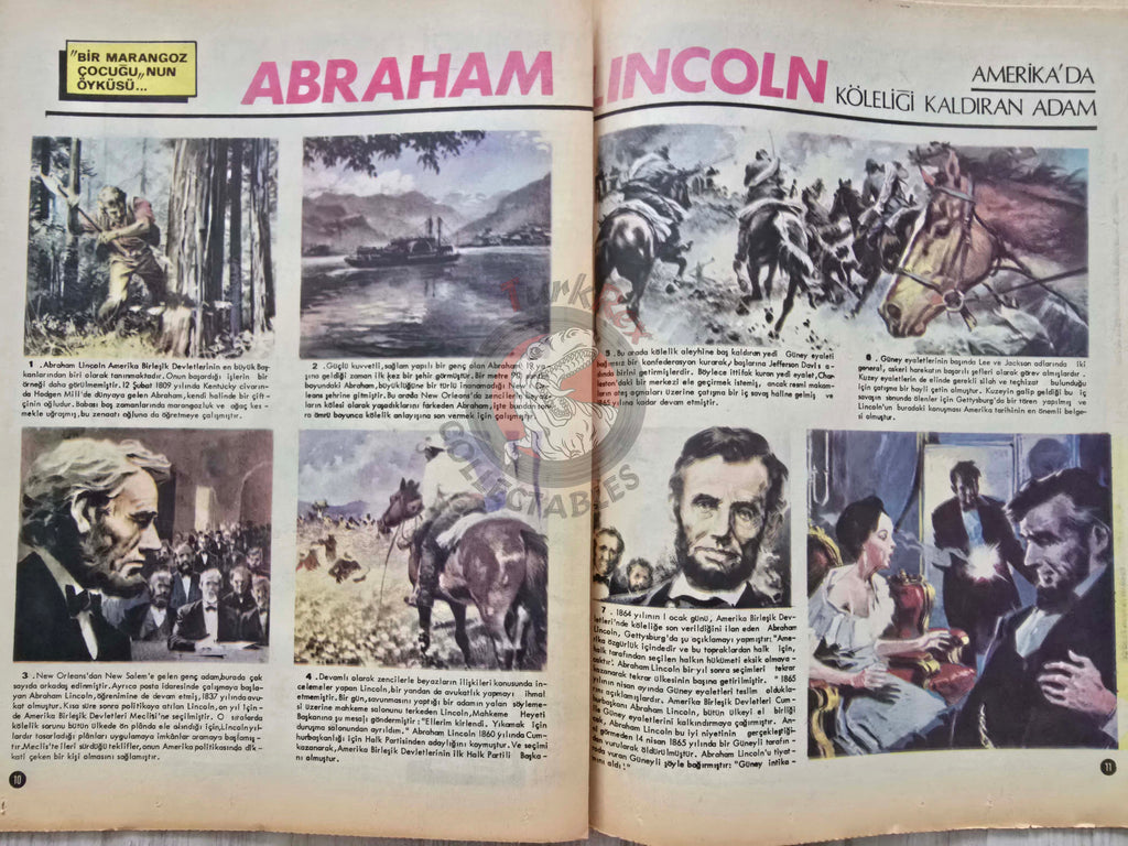 Milliyet Çocuk #20 1973 Turkish Comic Mag Turkey Tintin Jim Lacy Il Colonnello Caster’Bum Abraham Lincoln
