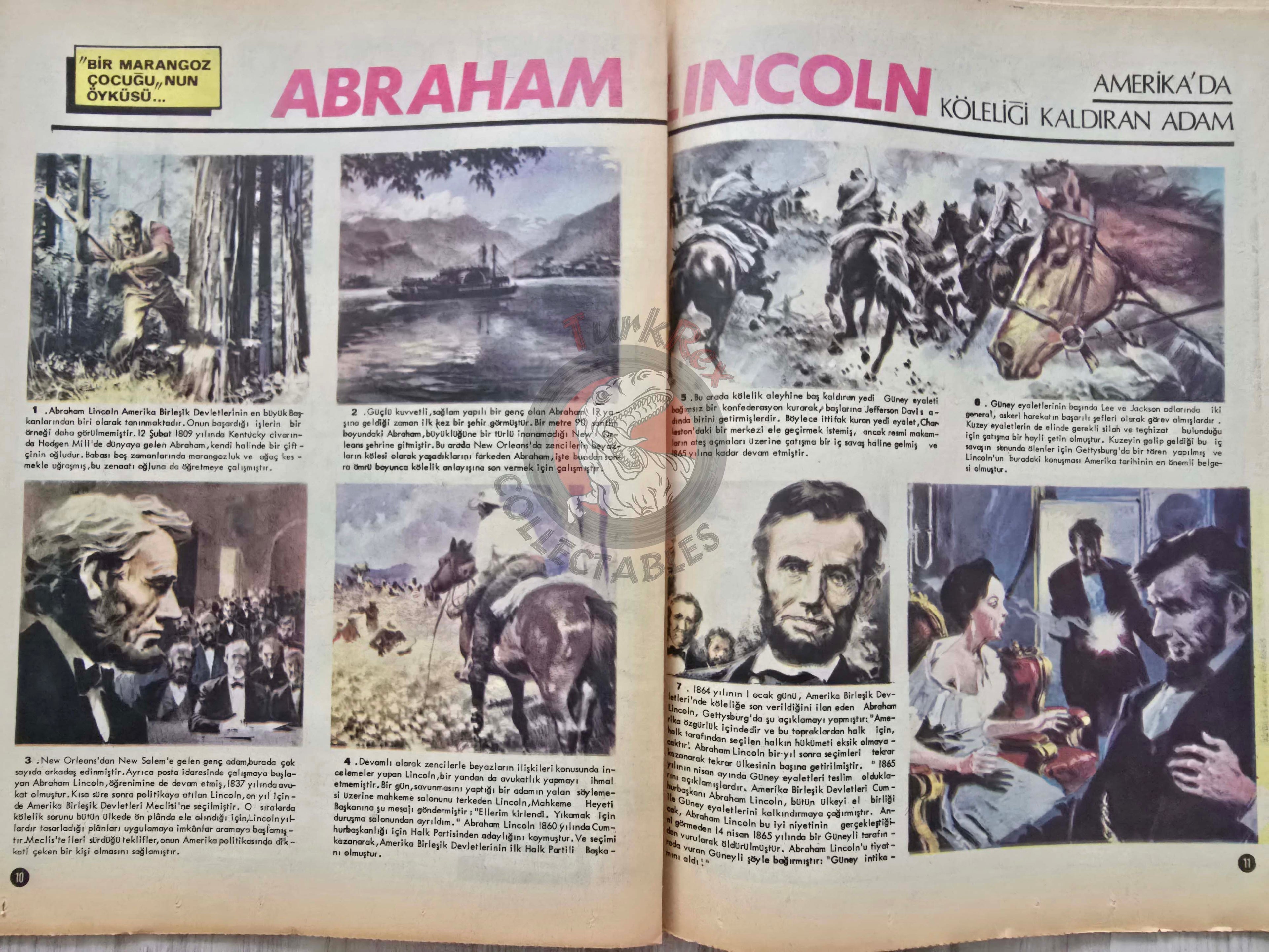 Milliyet Çocuk #20 1973 Turkish Comic Mag Turkey Tintin Jim Lacy Il Colonnello Caster’Bum Abraham Lincoln