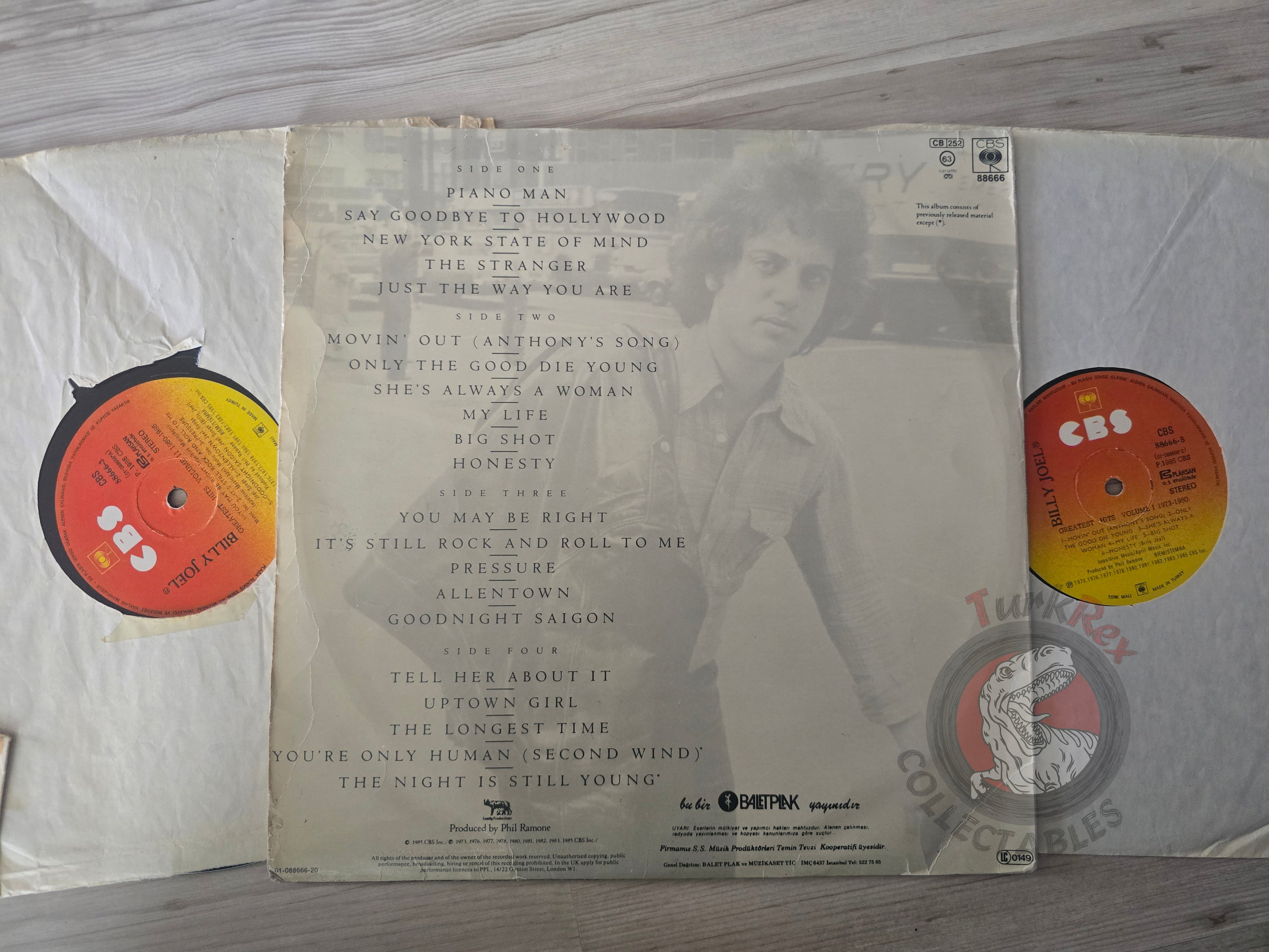 Billy Joel – Greatest Hits Volume I & Volume II Turkish Pressing Vinyl Turkey Edition