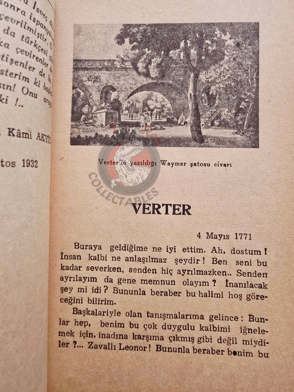 Johann Wolfgang von Goethe – The Sorrows Of Young Werther 1957 Turkish Book Turkey