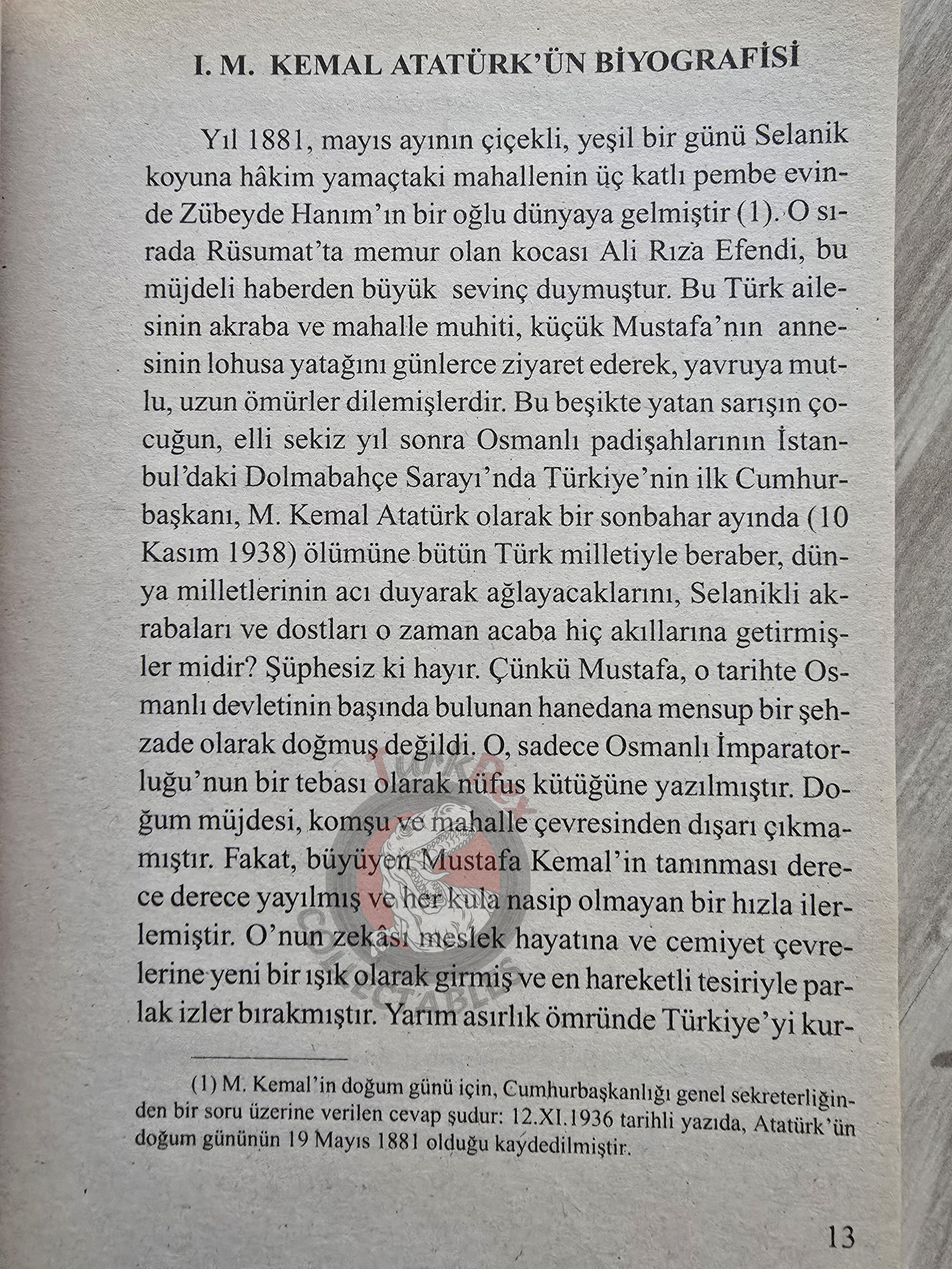 Afet İnan – What I Wrote from M. Kemal Atatürk 1998 Turkish Book Turkey
