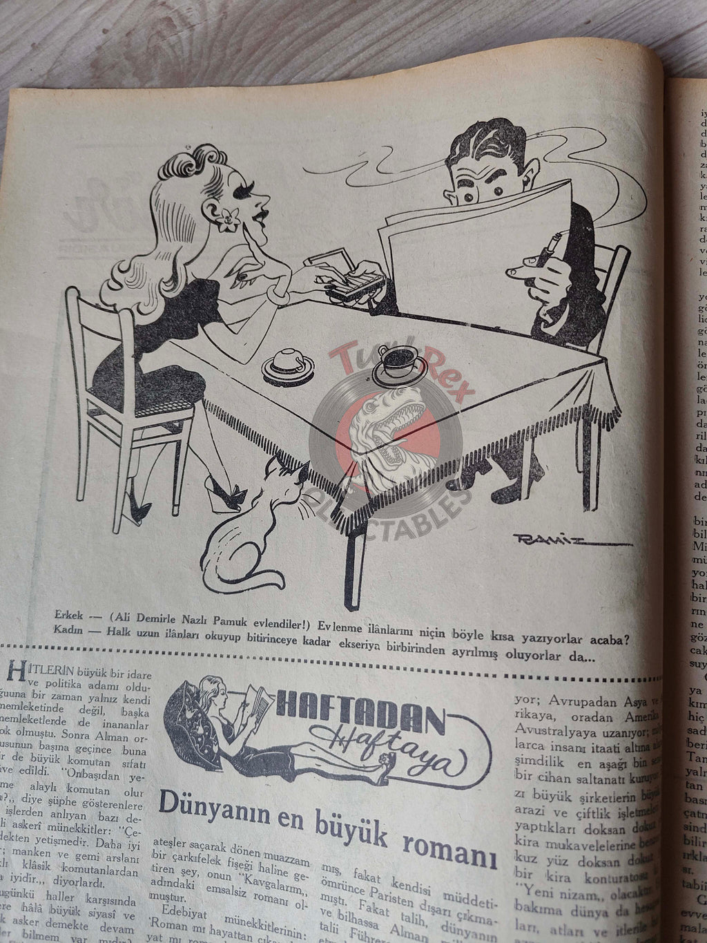 Karikatür 1944 Humor Magazine Turkish Turkey Defeat Germany WW2 era Bulgaria