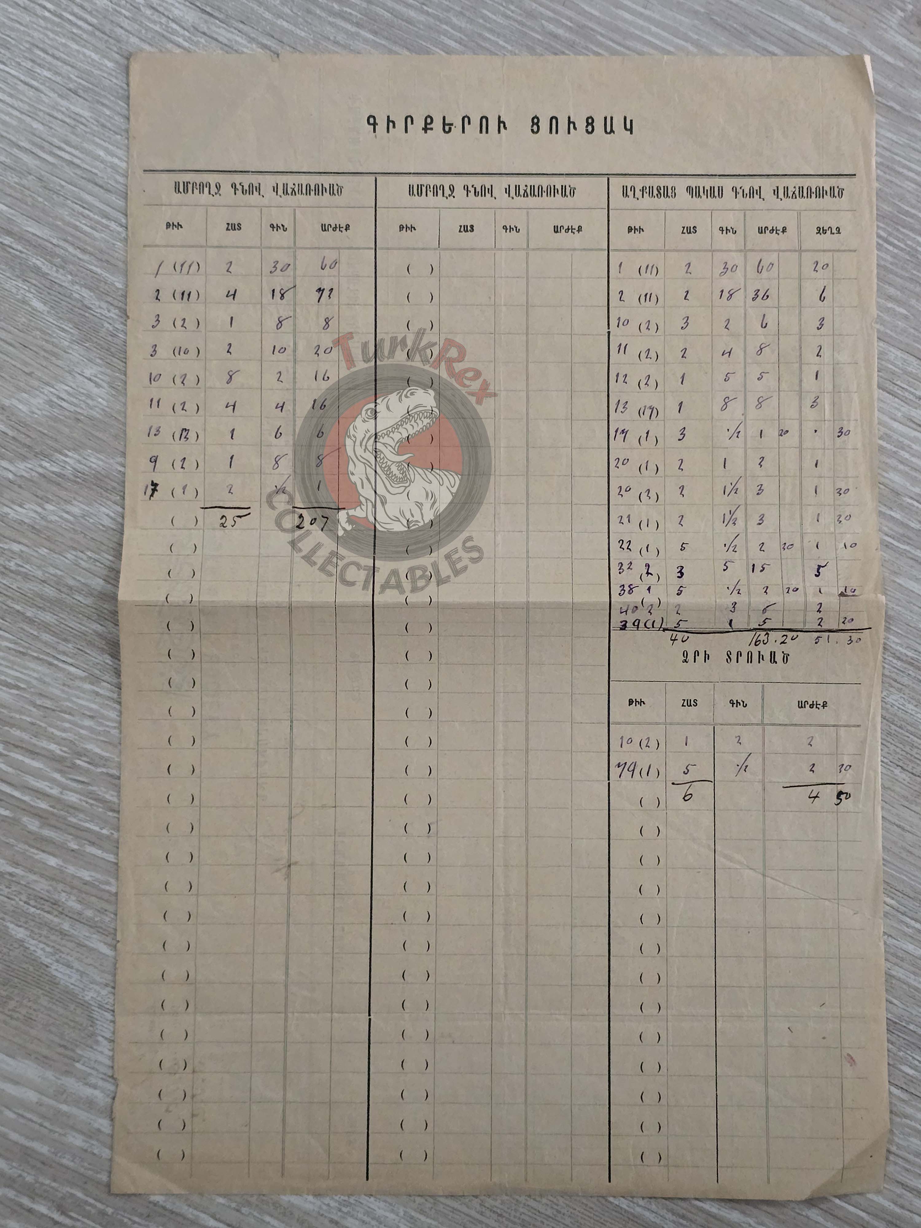 American Bible Society 1900 Hmayak Armenian Book Order Form Ottoman Empire Armenia