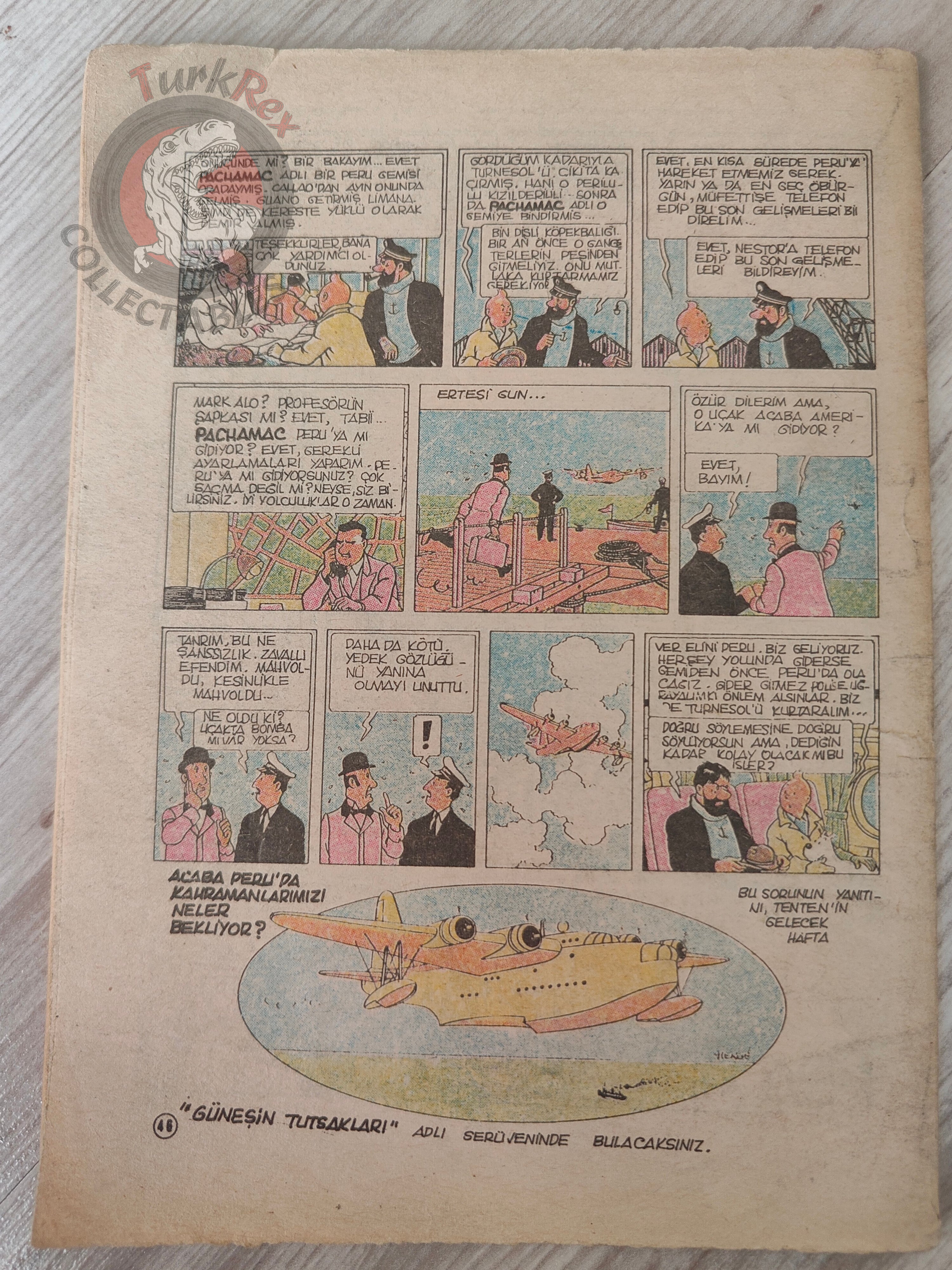 Tintin – The Seven Crystal Balls 1989 Turkish Edition Comic Turkey