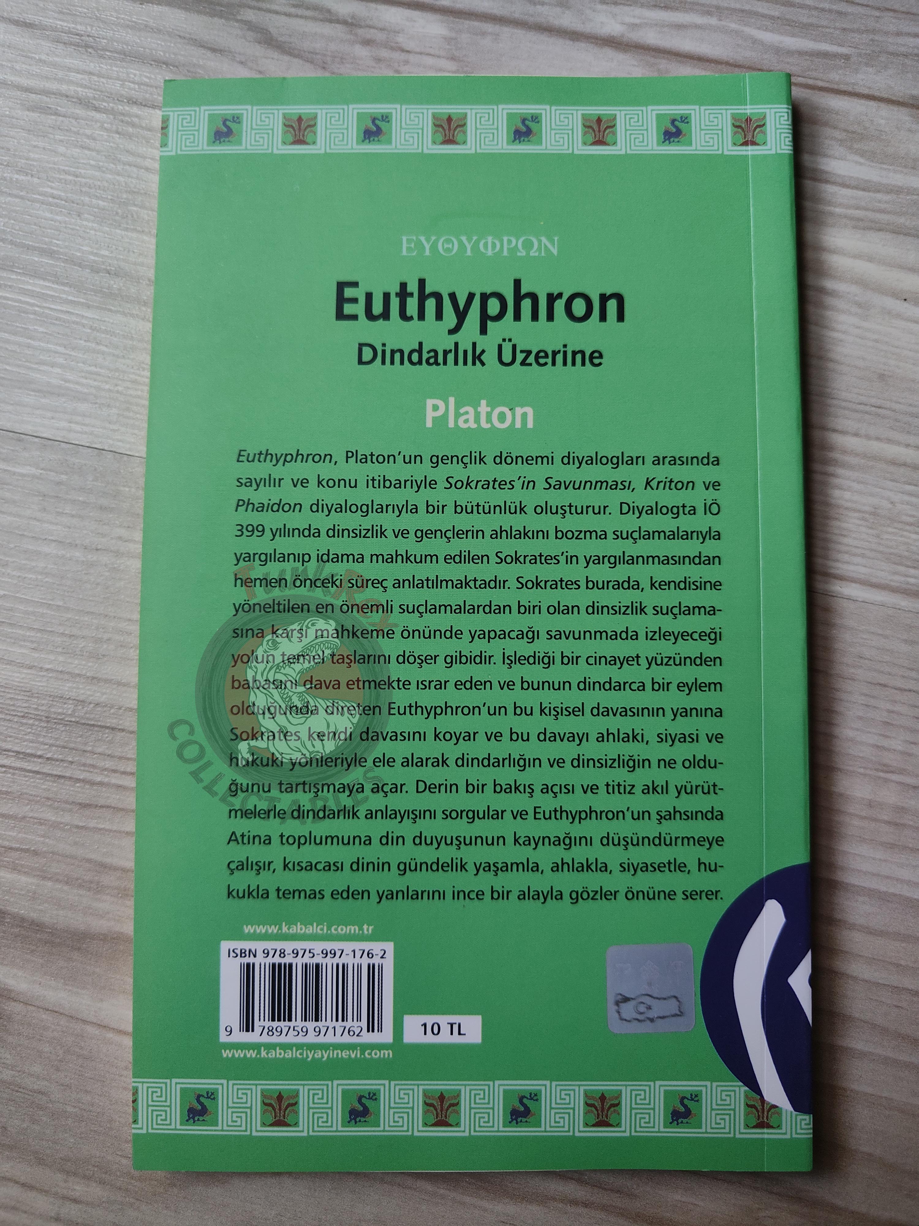 Plato –  Euthyphro 2011 Turkish Book Turkey Ancient Greek