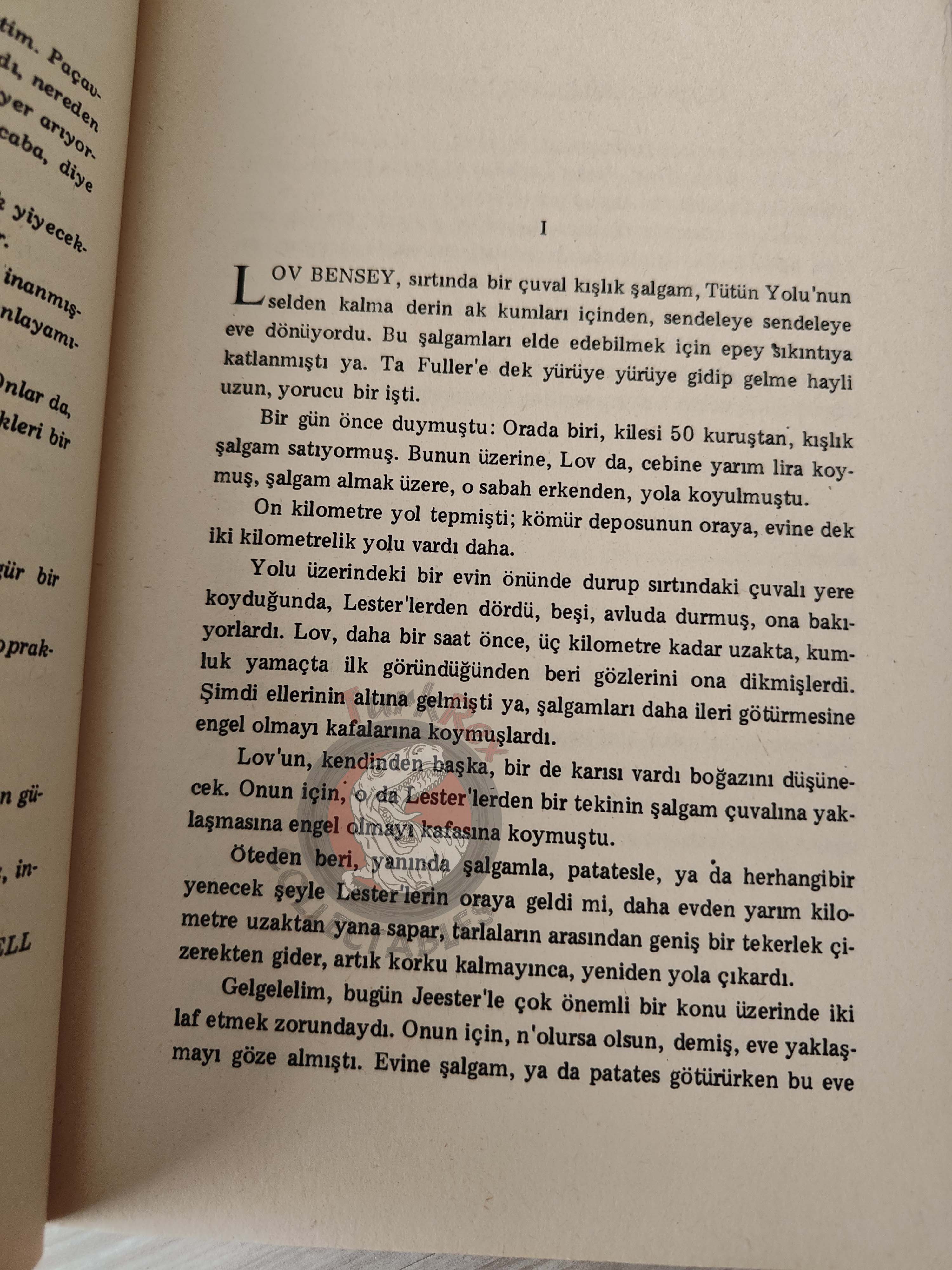 Erskine Caldwell – Tobacco Road 1981 Turkish Book Turkey