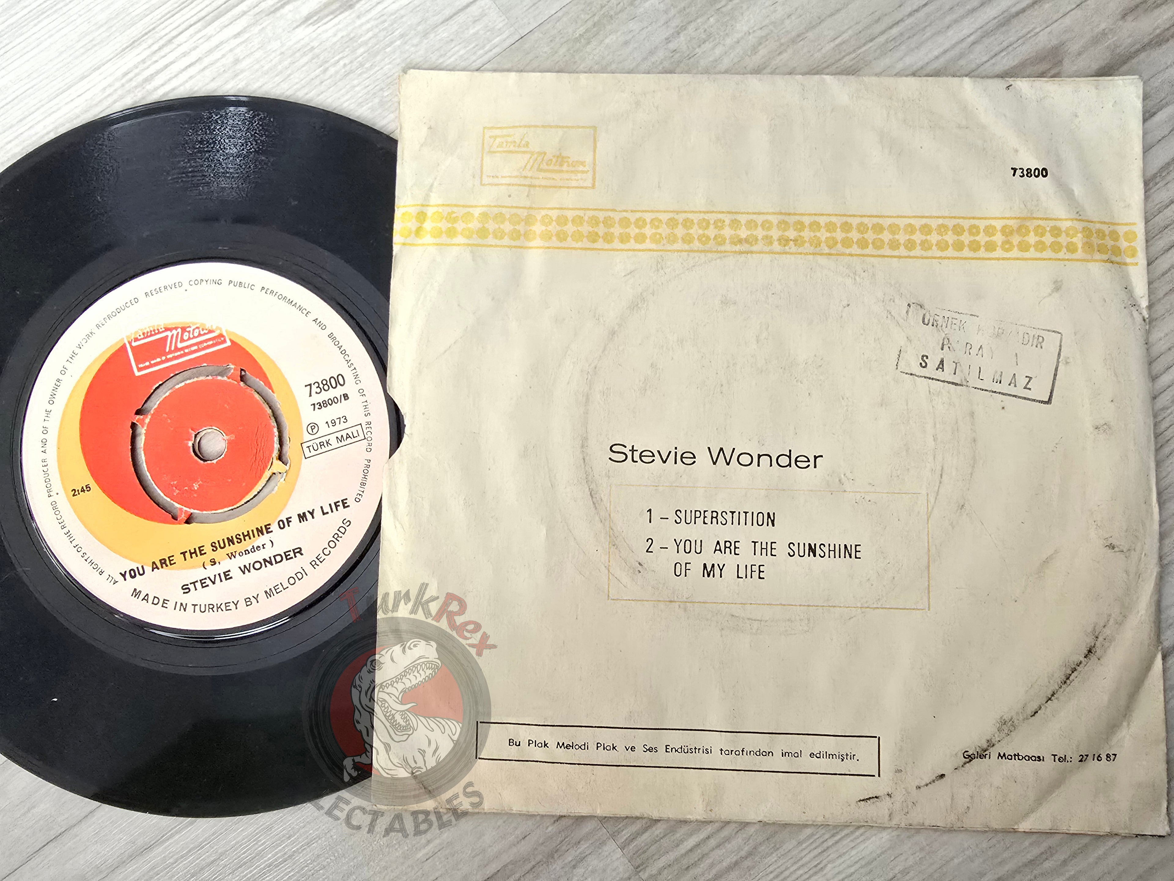 Stevie Wonder – Superstition 7" Promo Turkish Pressing Vinyl Turkey Edition