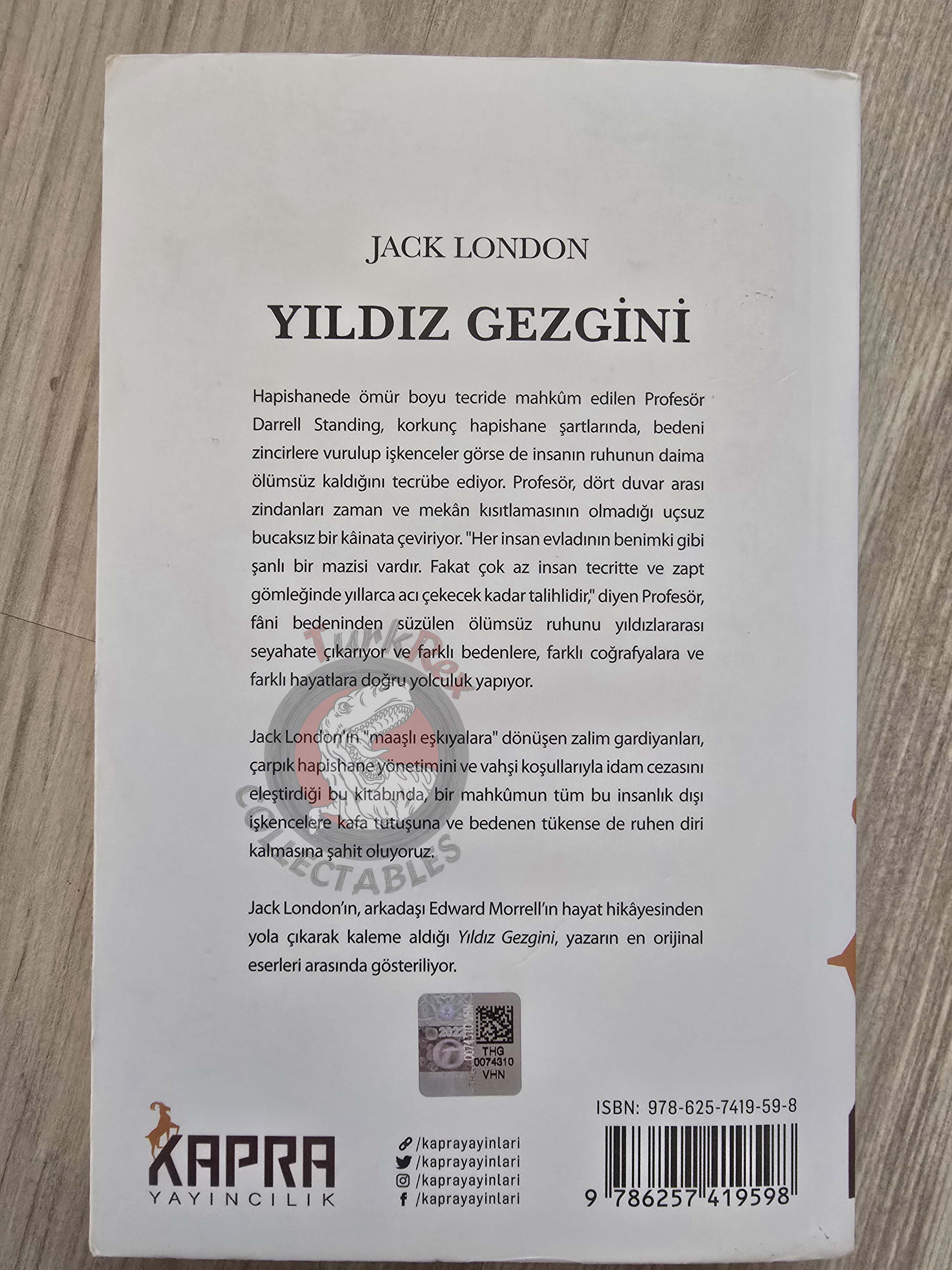 Jack London  – The Star Rover Turkish Book Turkey