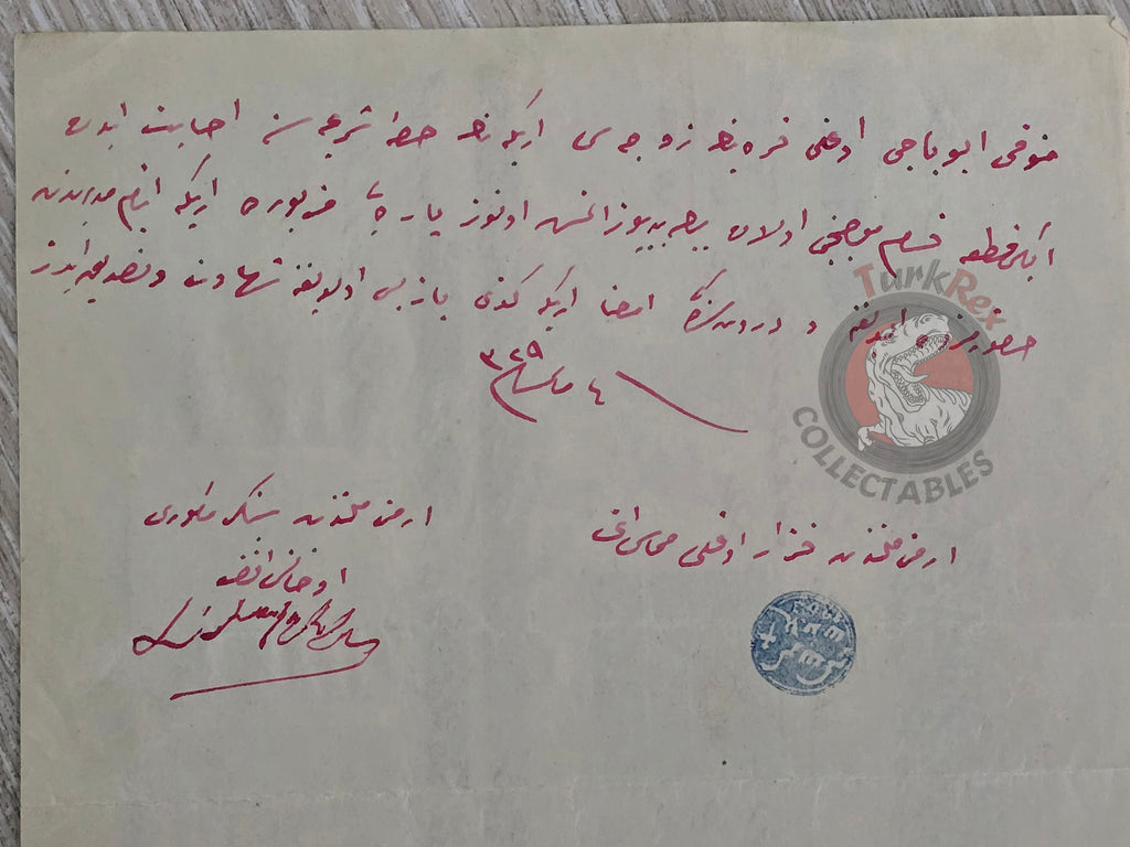 Inheritance Payment to an Armenian Widow 1913 Nevşehir Receipt Armenia
