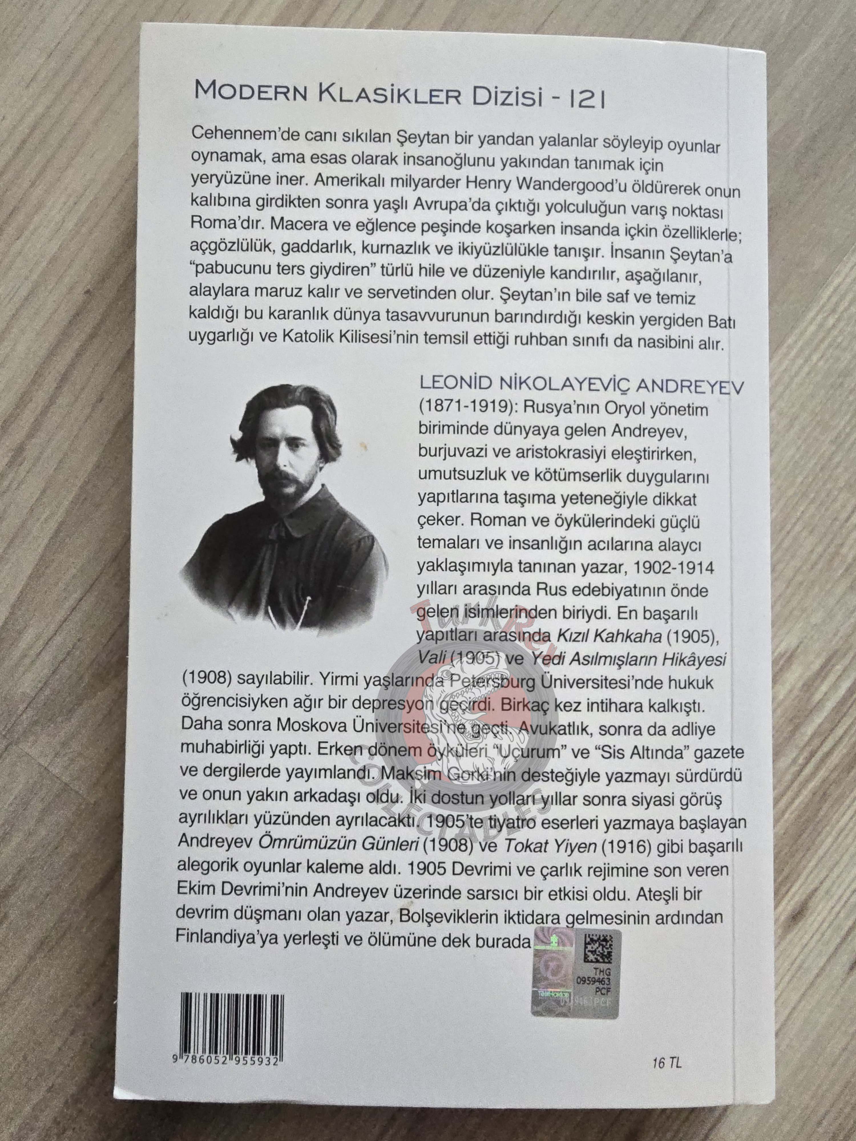 Leonid Andreyev – Satan's Diary 2019 Turkish Book Turkey