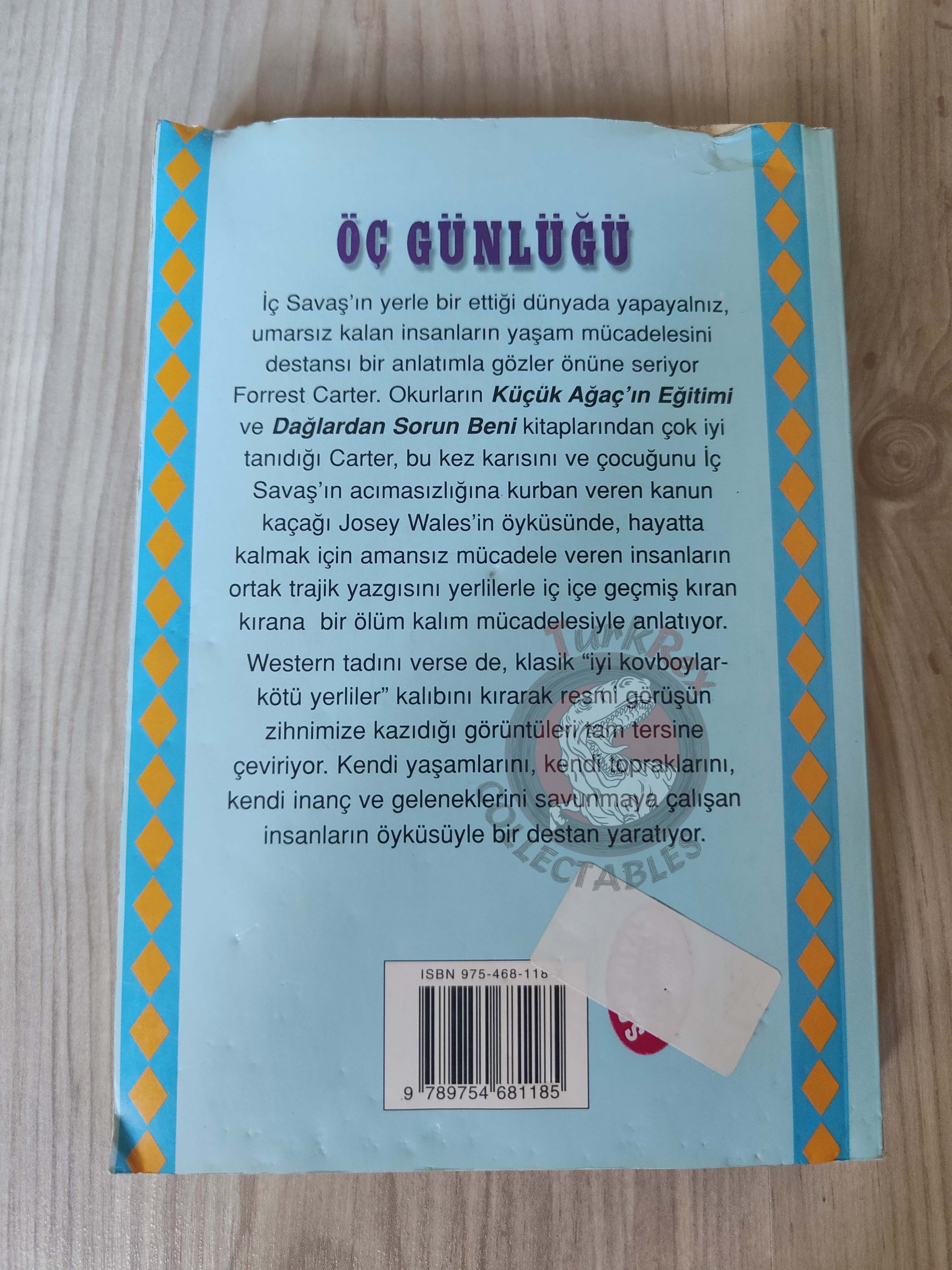 Forrest Carter – The Vengeance Trail of Josey Wales 1995 Turkish Book Turkey