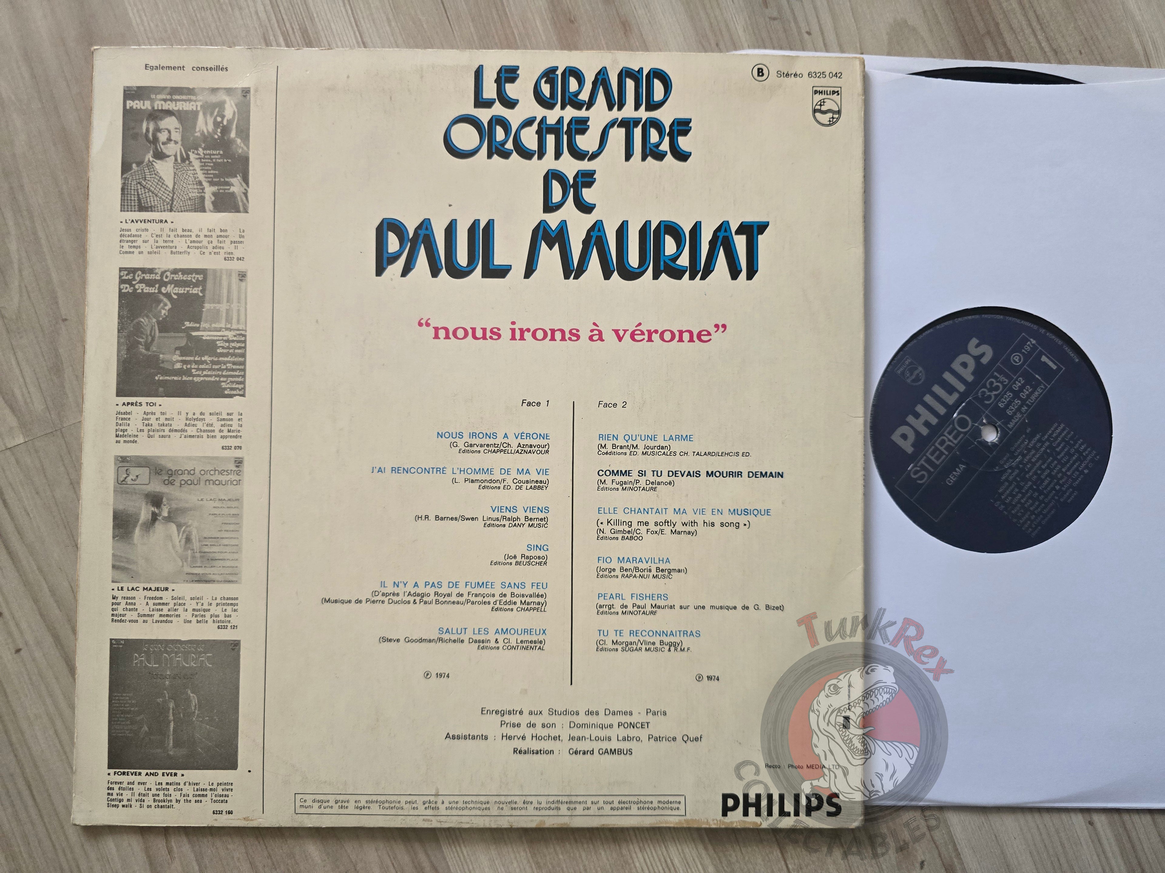 Paul Mauriat – Nous Irons A Vérone Turkish Pressing Vinyl Turkey Edition