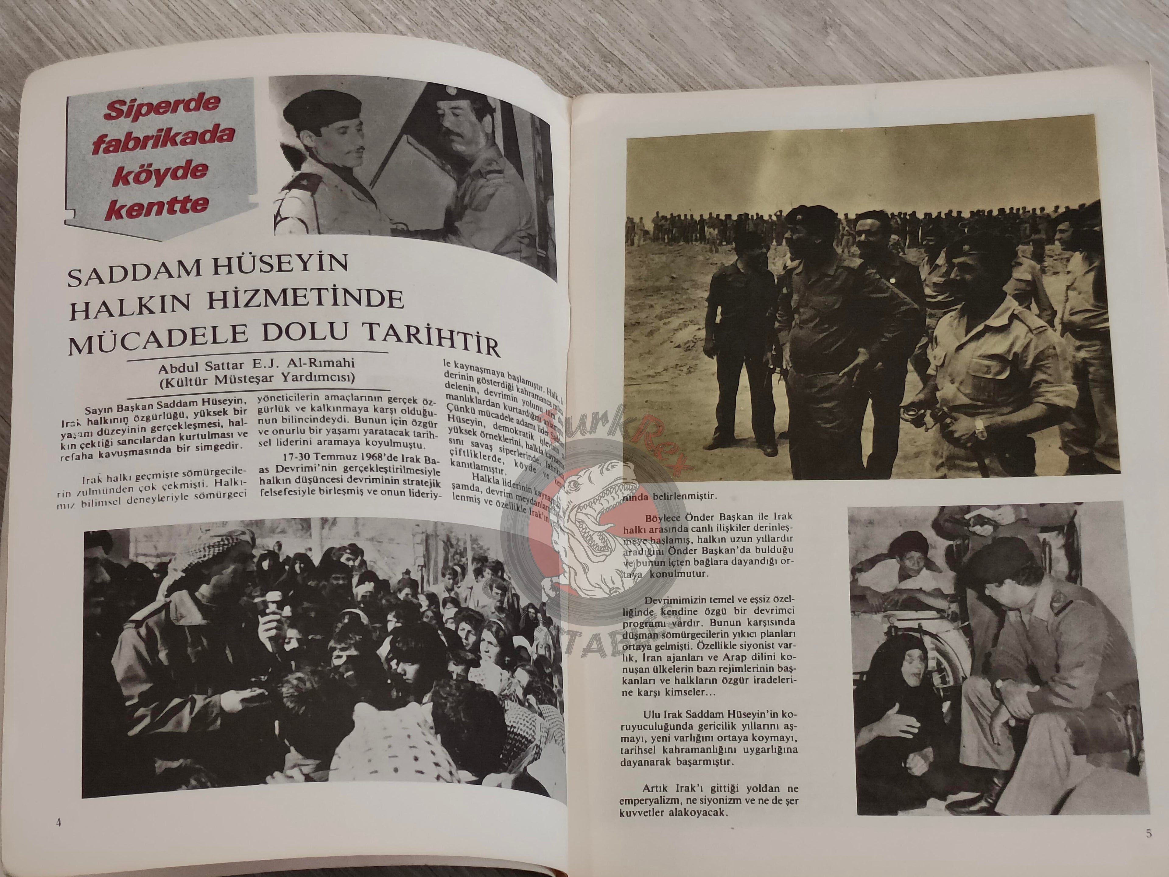Saddam Hussein - Iraq Today 1984 Official Propaganda Magazine Turkish Turkey Middle East