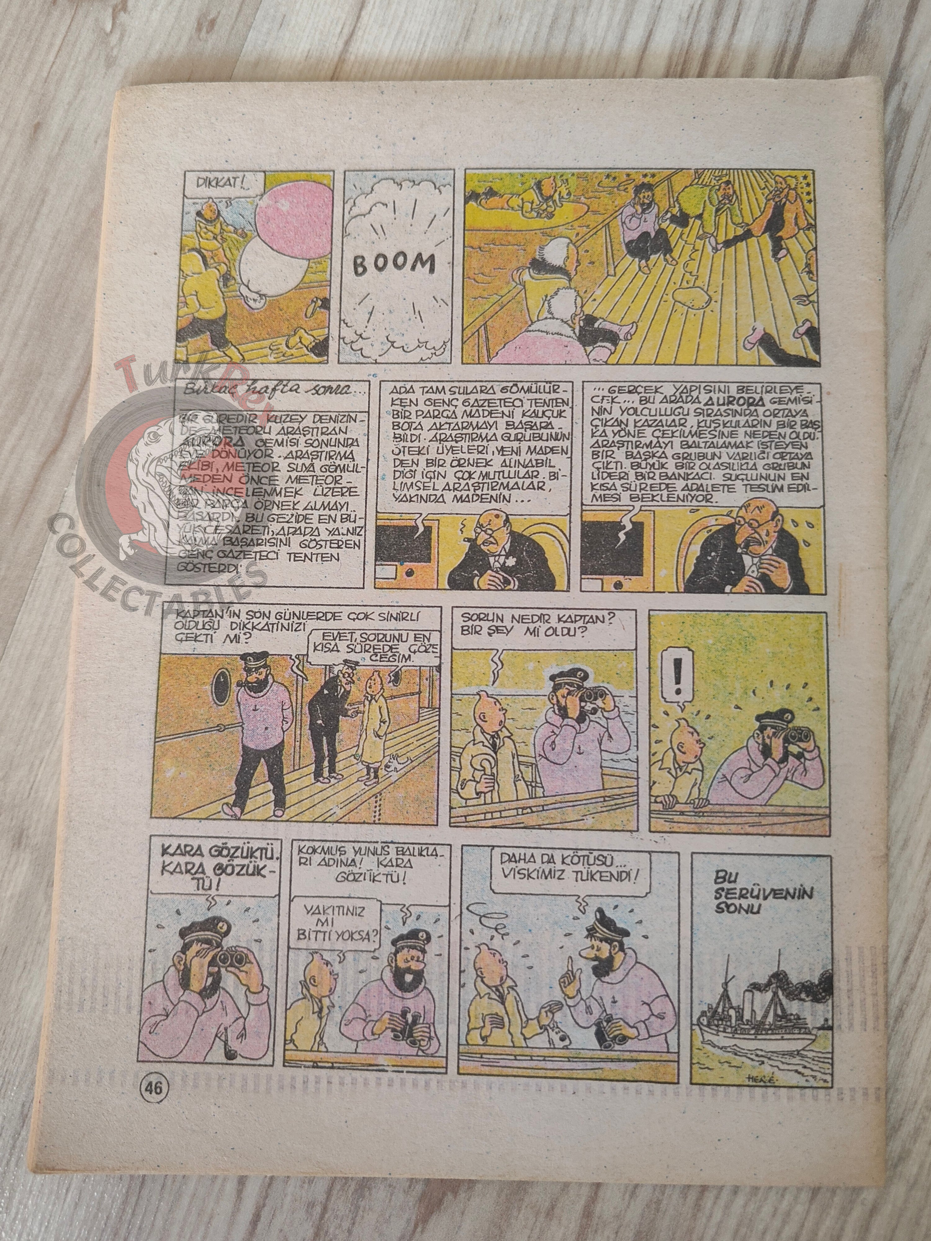 Tintin – The Shooting Star 1989 Turkish Edition Comic Turkey