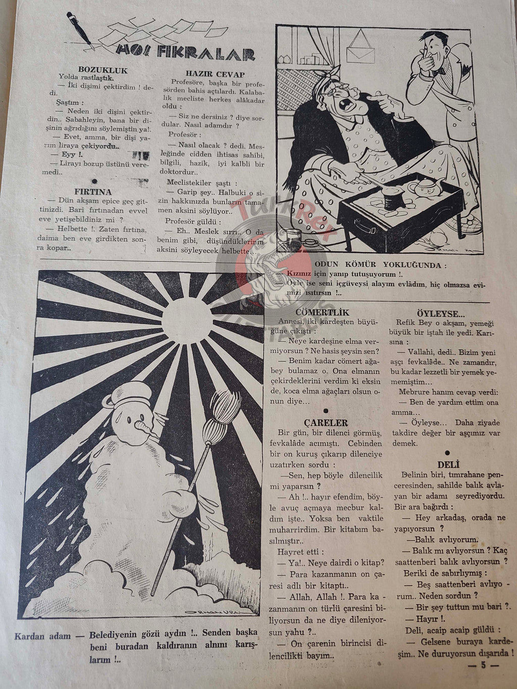 Şaka 1942 Humor Magazine Turkish Turkey Winter Pin-Up Cover WW2 era Singer Arlon